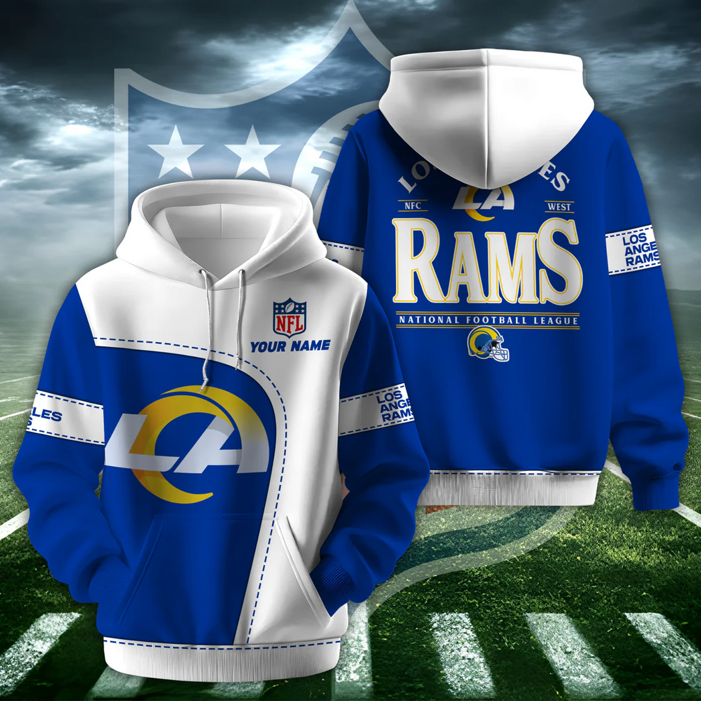 LAR X NFL Classic Logo Limited Edition Hoodie And Cap NAK NHT