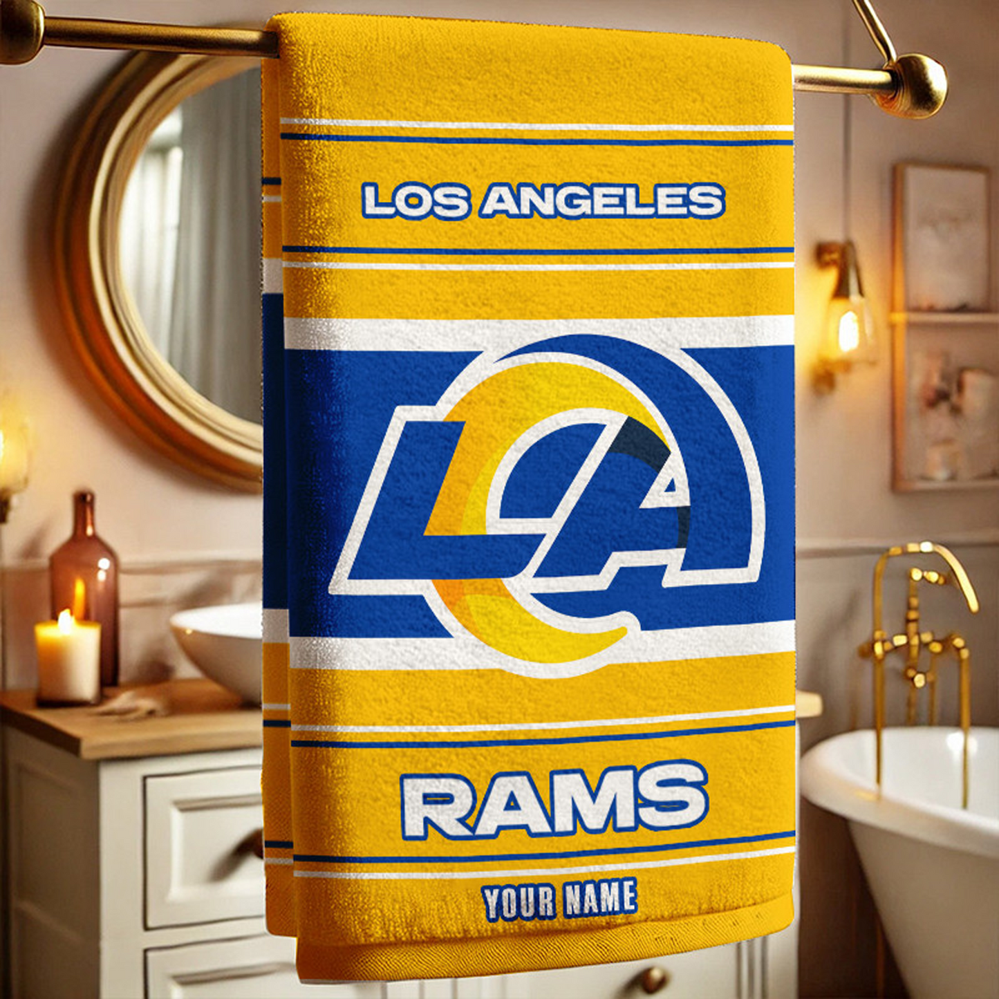 LAR X NFL New Bath Towel Custom Any Name Gifts NAK NHT