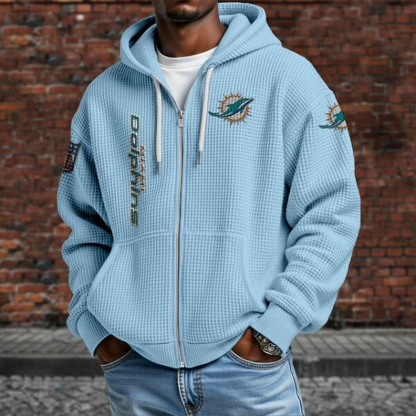 MIA X NFL Textured Lounge Zip-up Hoodie NAK NHT