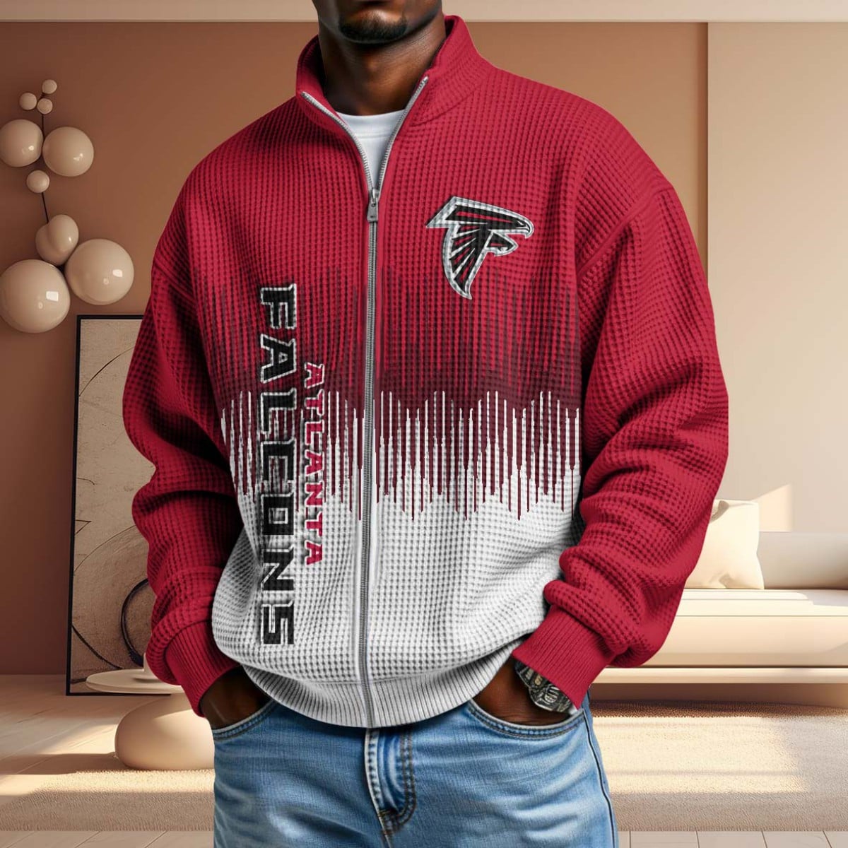 NFL x ATL BiColour Waffle Zipper Jacket HLP HLPHUONG