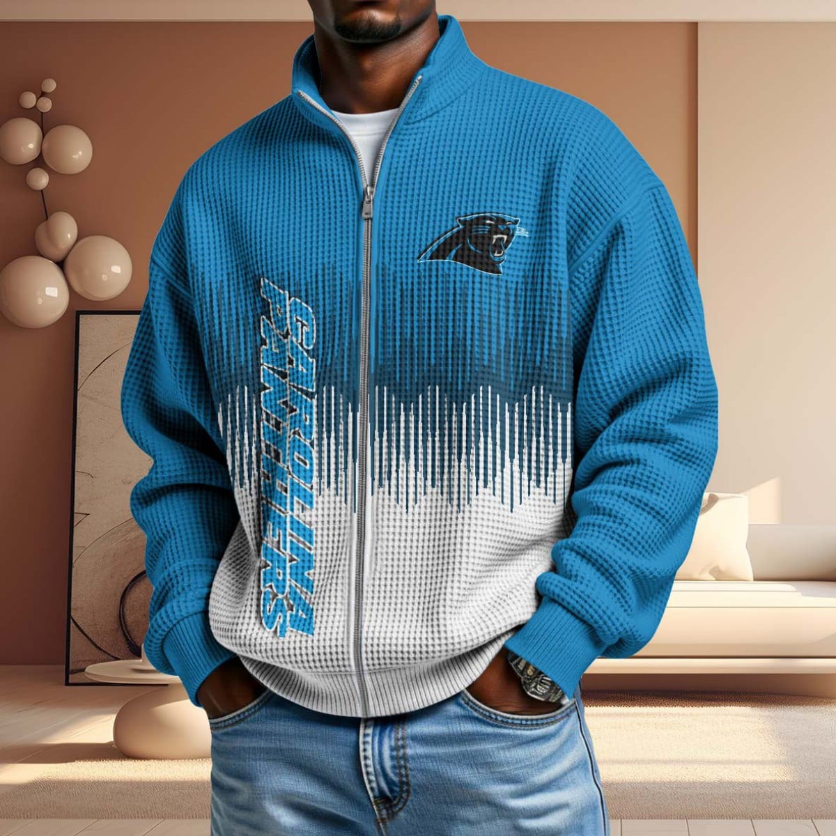 NFL x CAR BiColour Waffle Zipper Jacket HLP HLPHUONG