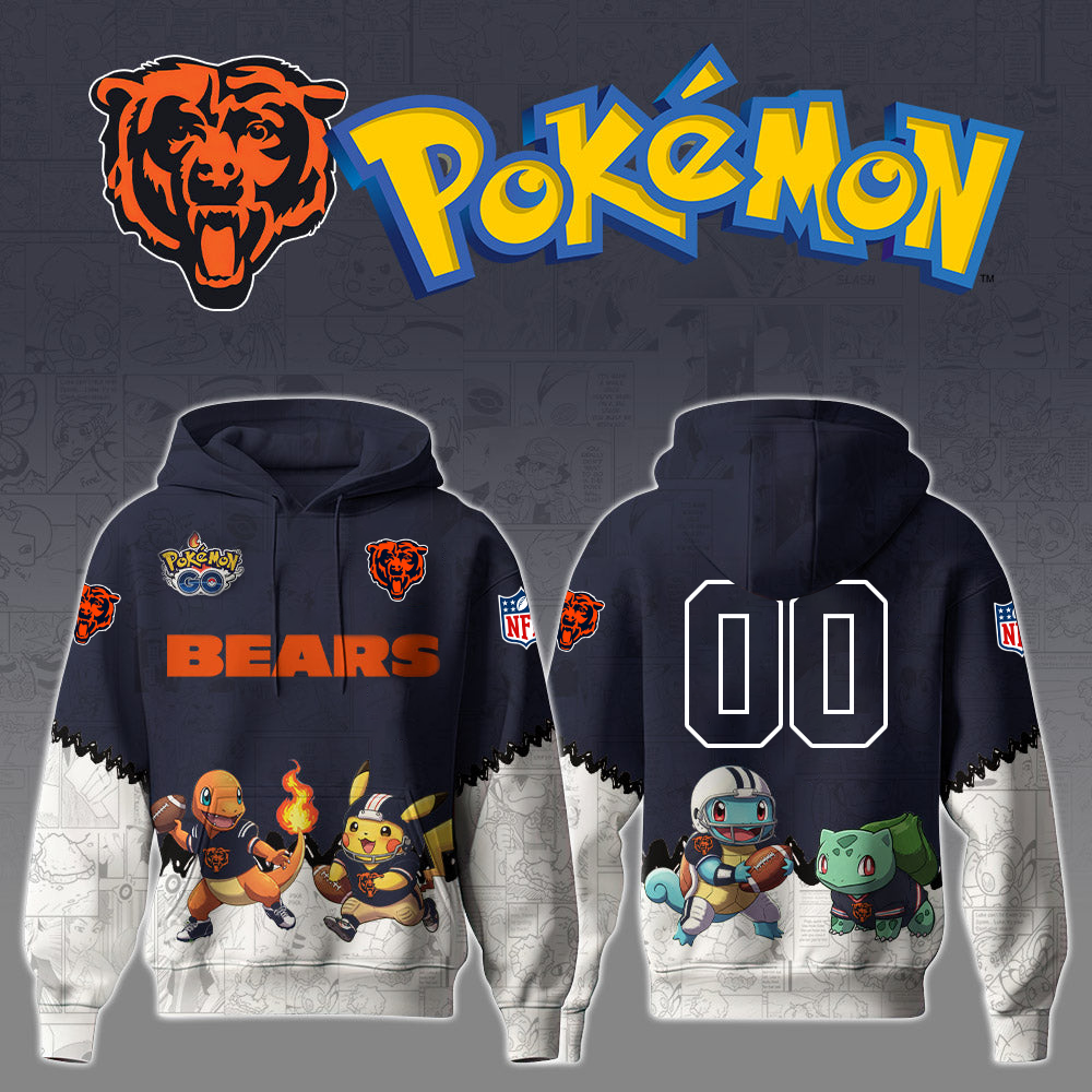 NFL x CHI x PKM GO Personalized 3D Hoodie HLP HLPHUONG