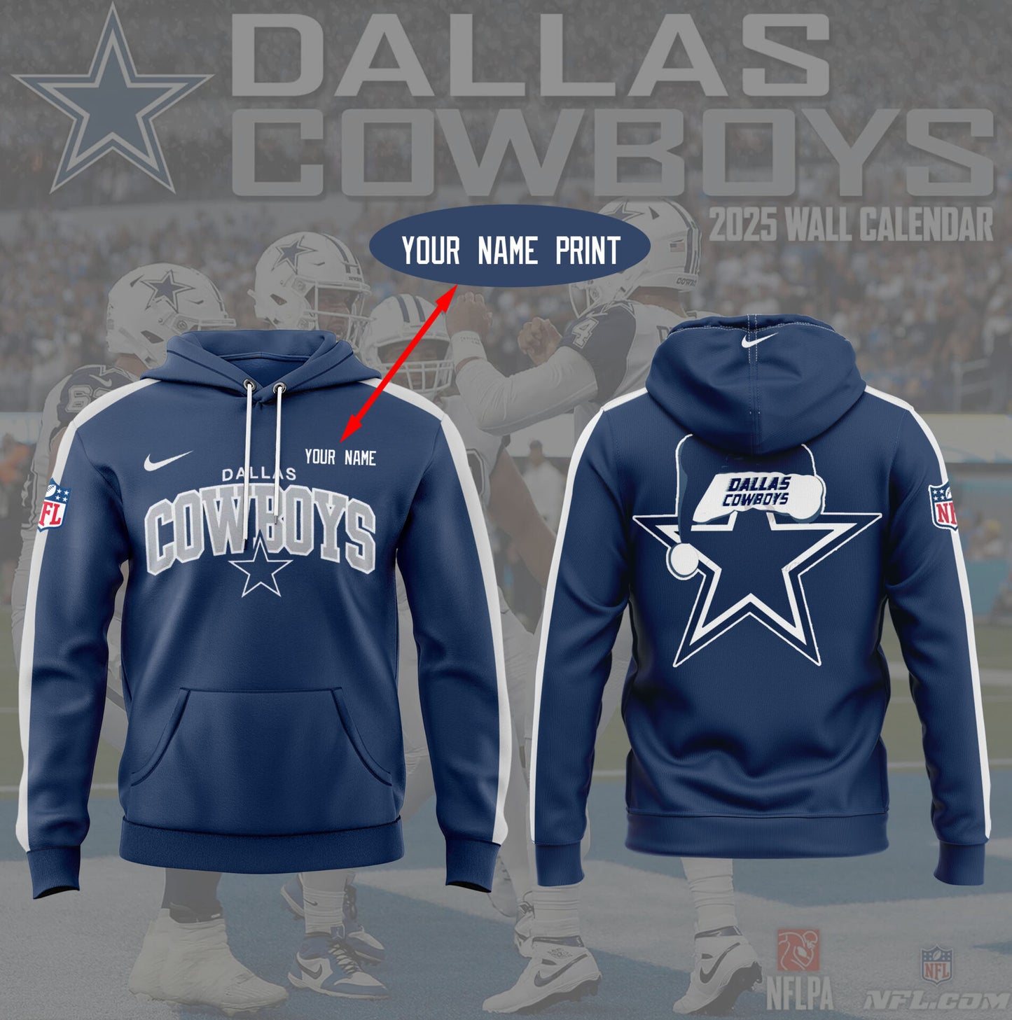 NFL x DAL Christmas Hat Personalized 3D Hoodie HLP HLPHUONG