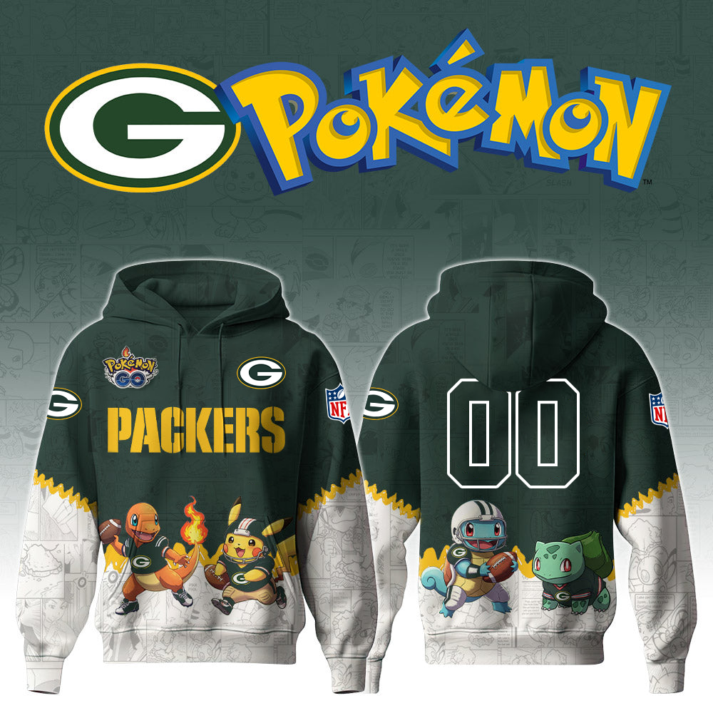 NFL x GB x PKM GO Personalized 3D Hoodie HLP HLPHUONG