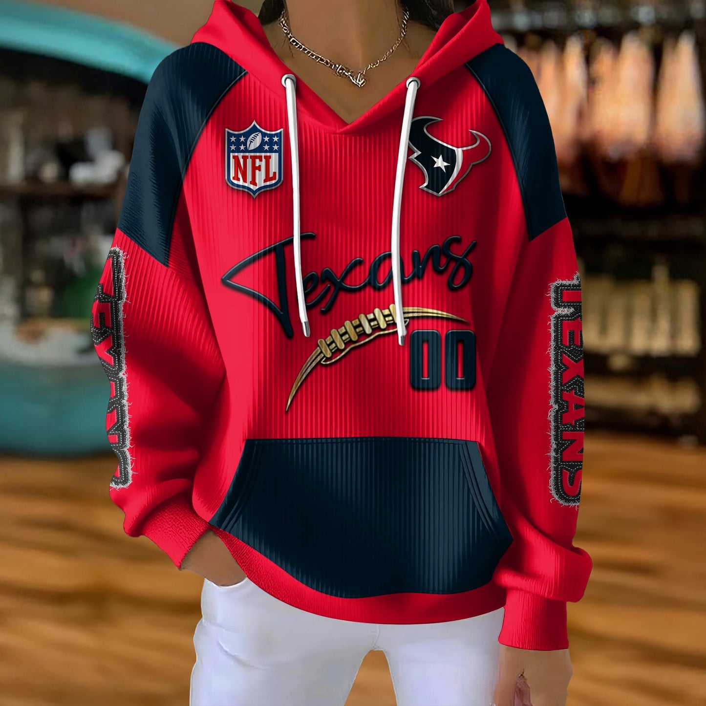 NFL x HOU Football Women's Hooded Sweater HLP HLPHUONG