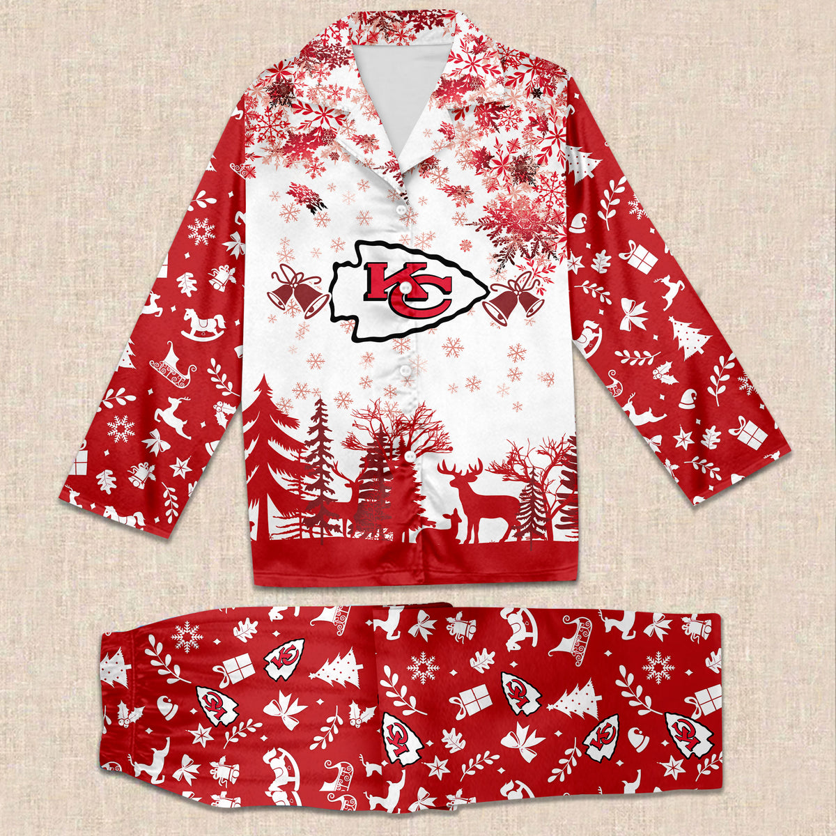 NFL x KC Christmas Pajama Set HLP HLPHUONG
