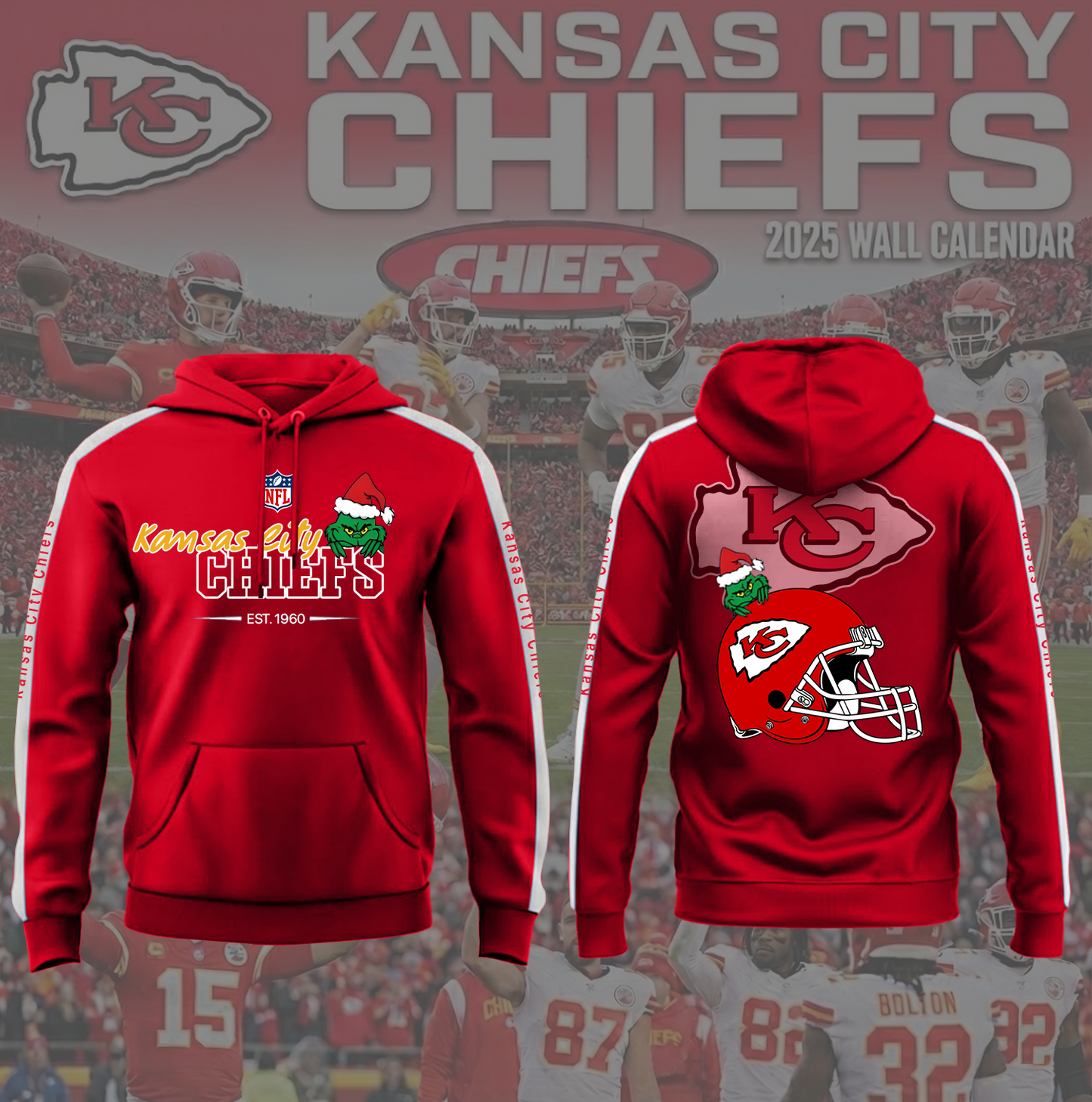 NFL x KC Merry Grinchmas 3D Hoodie HLP HLPHUONG