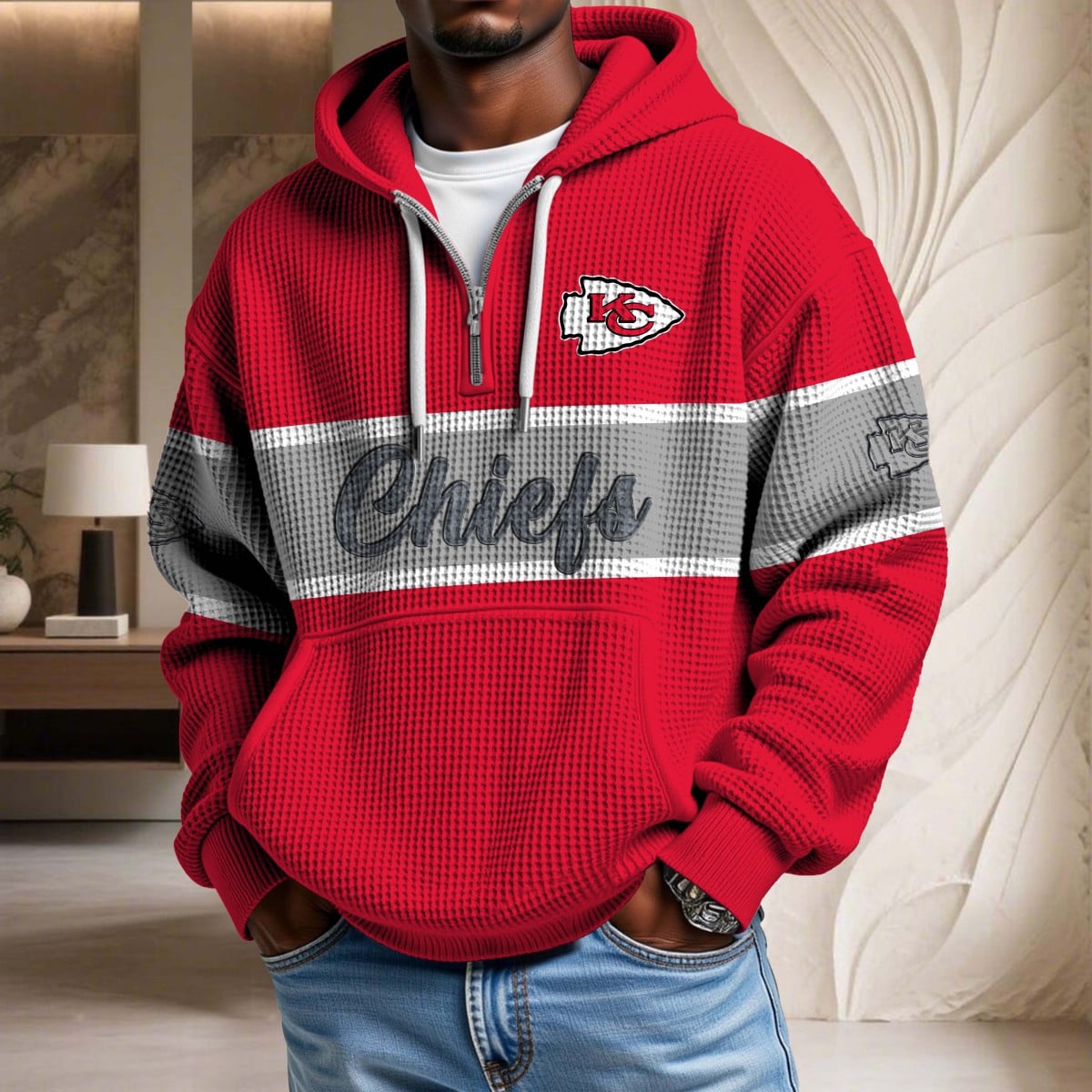 NFL x KC Waffle Half Zip Hoodie HLP HLPHUONG
