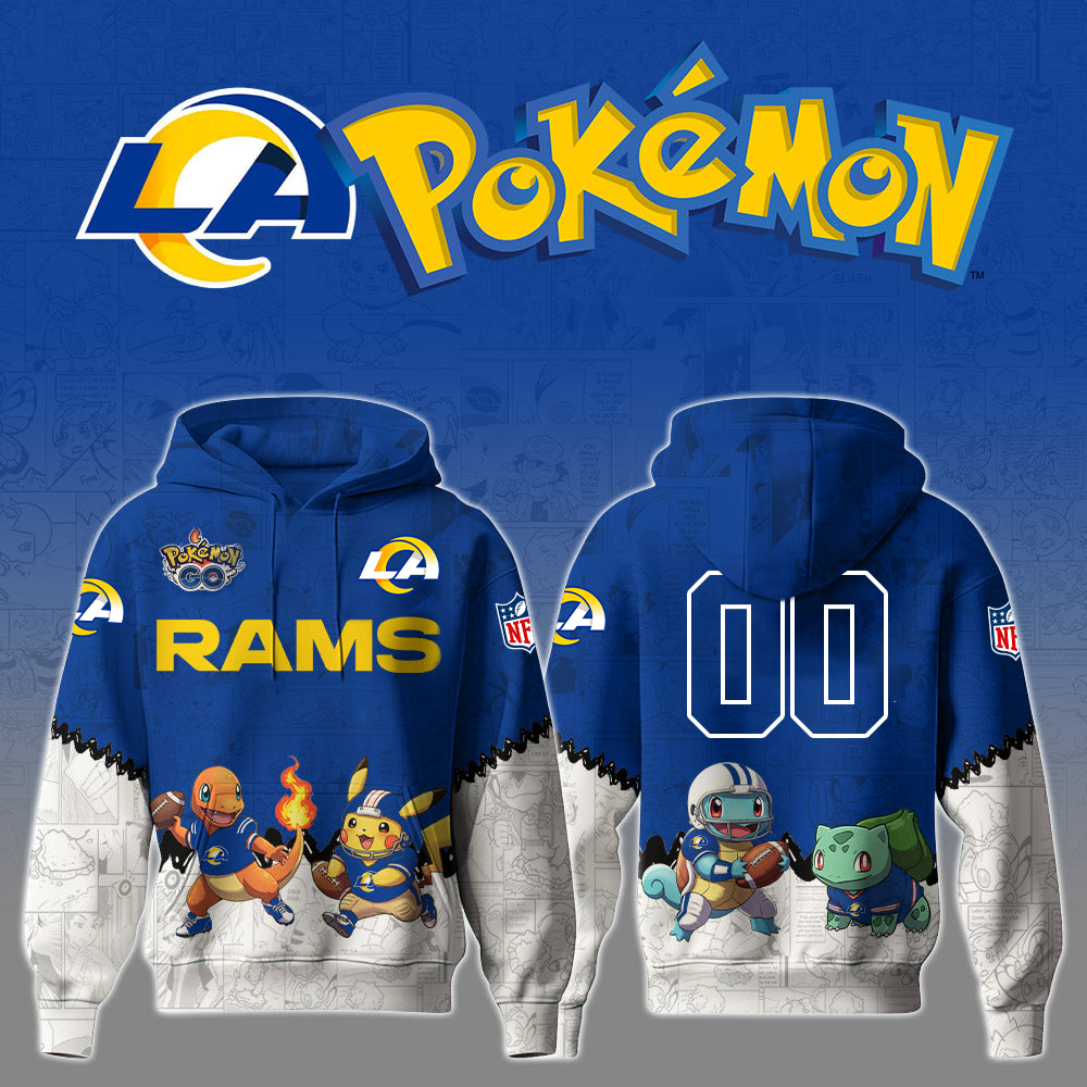 NFL x LAR x PKM GO Personalized 3D Hoodie HLP HLPHUONG