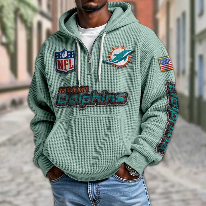 NFL x MIA Waffle Half Zip Hoodie HLP HLPHUONG