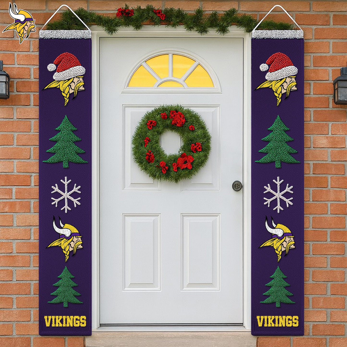 NFL x MIN Merry Christmas Porch Sign HLP HLPHUONG
