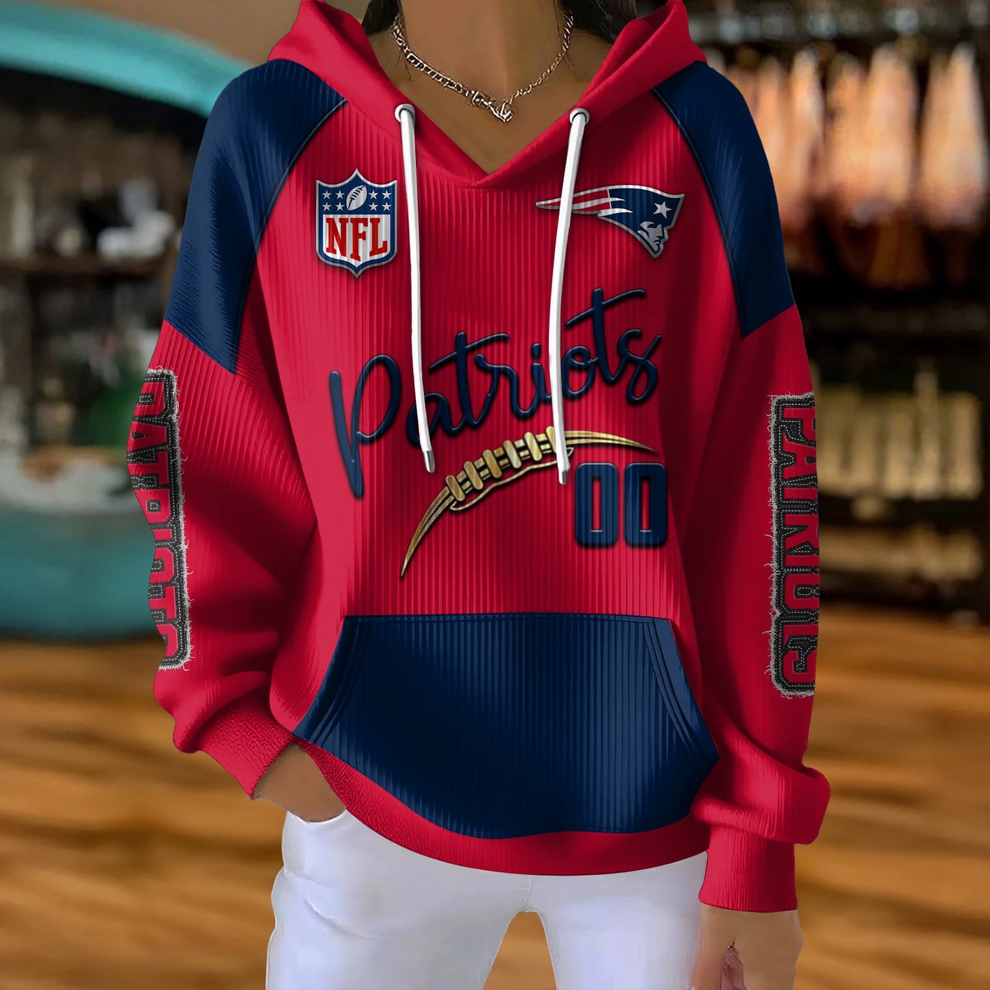 NFL x NE Football Women's Hooded Sweater HLP HLPHUONG