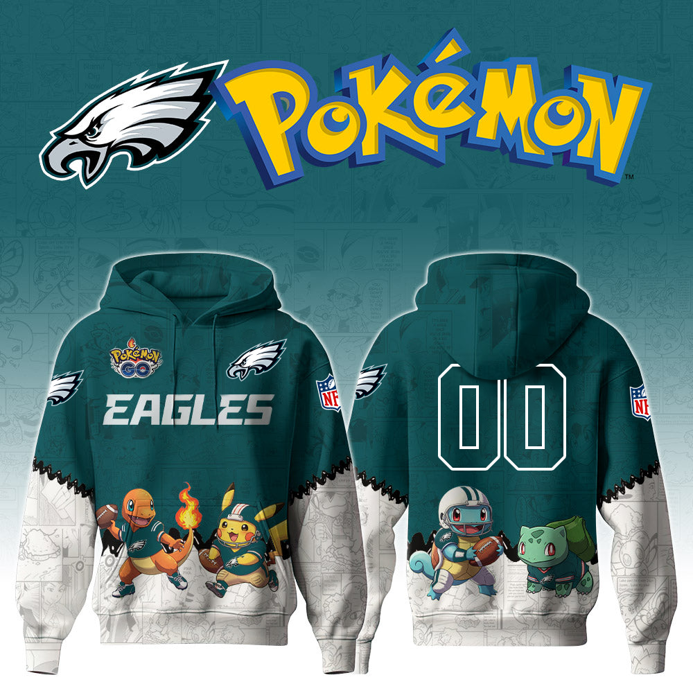 NFL x PHI x PKM GO Personalized 3D Hoodie HLP HLPHUONG