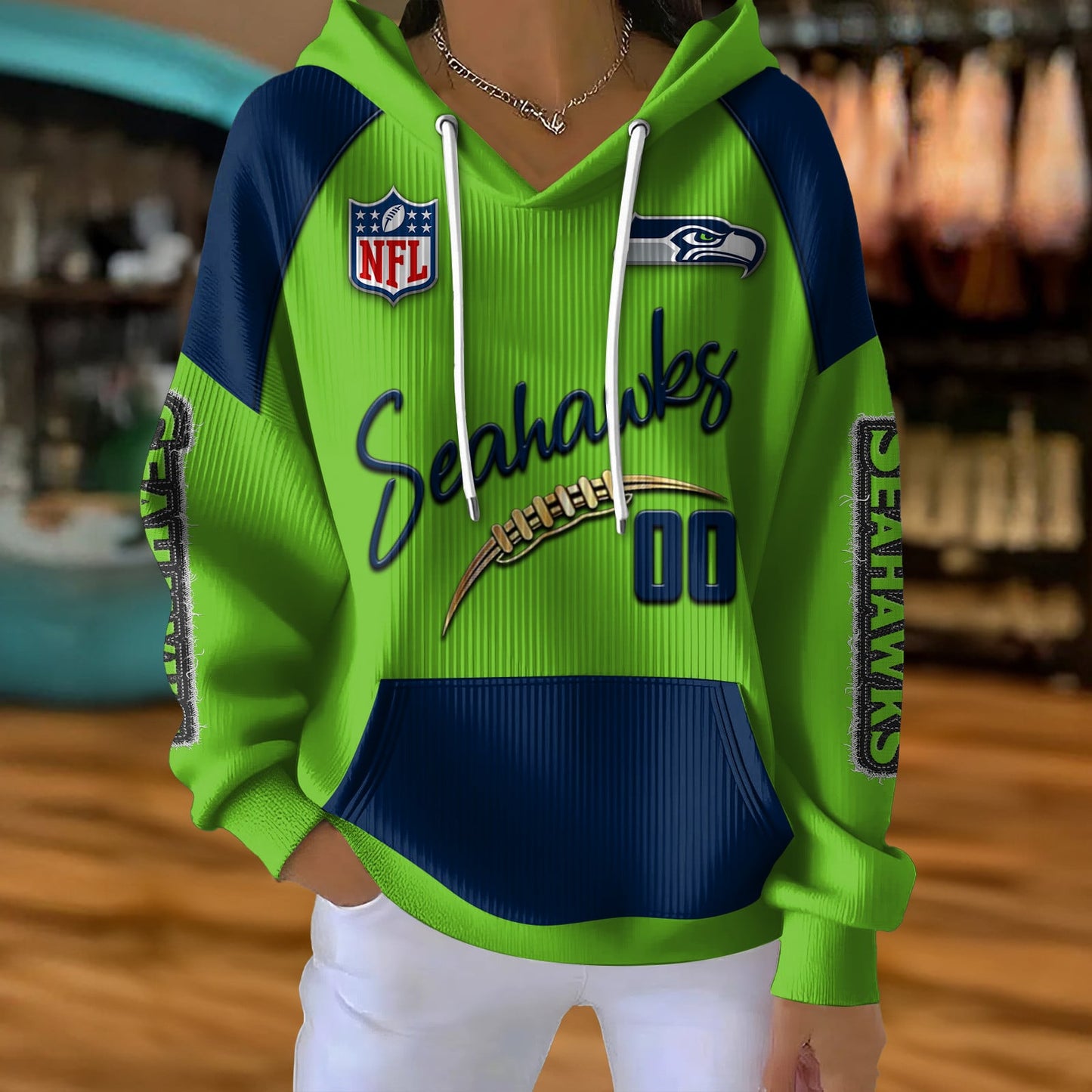 NFL x SEA Football Women's Hooded Sweater HLP HLPHUONG
