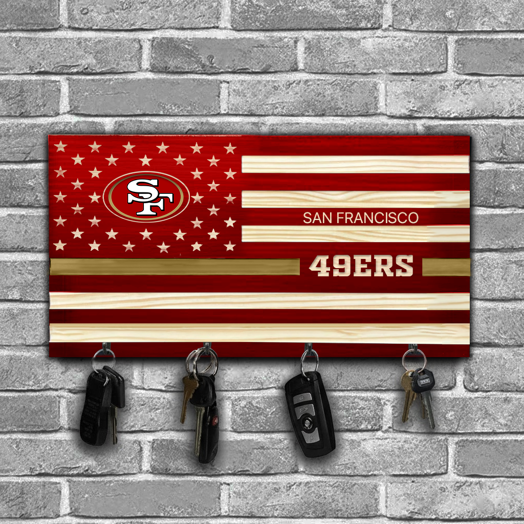 NFL x SF American Football Team Wooden Key Holder HLP HLPHUONG