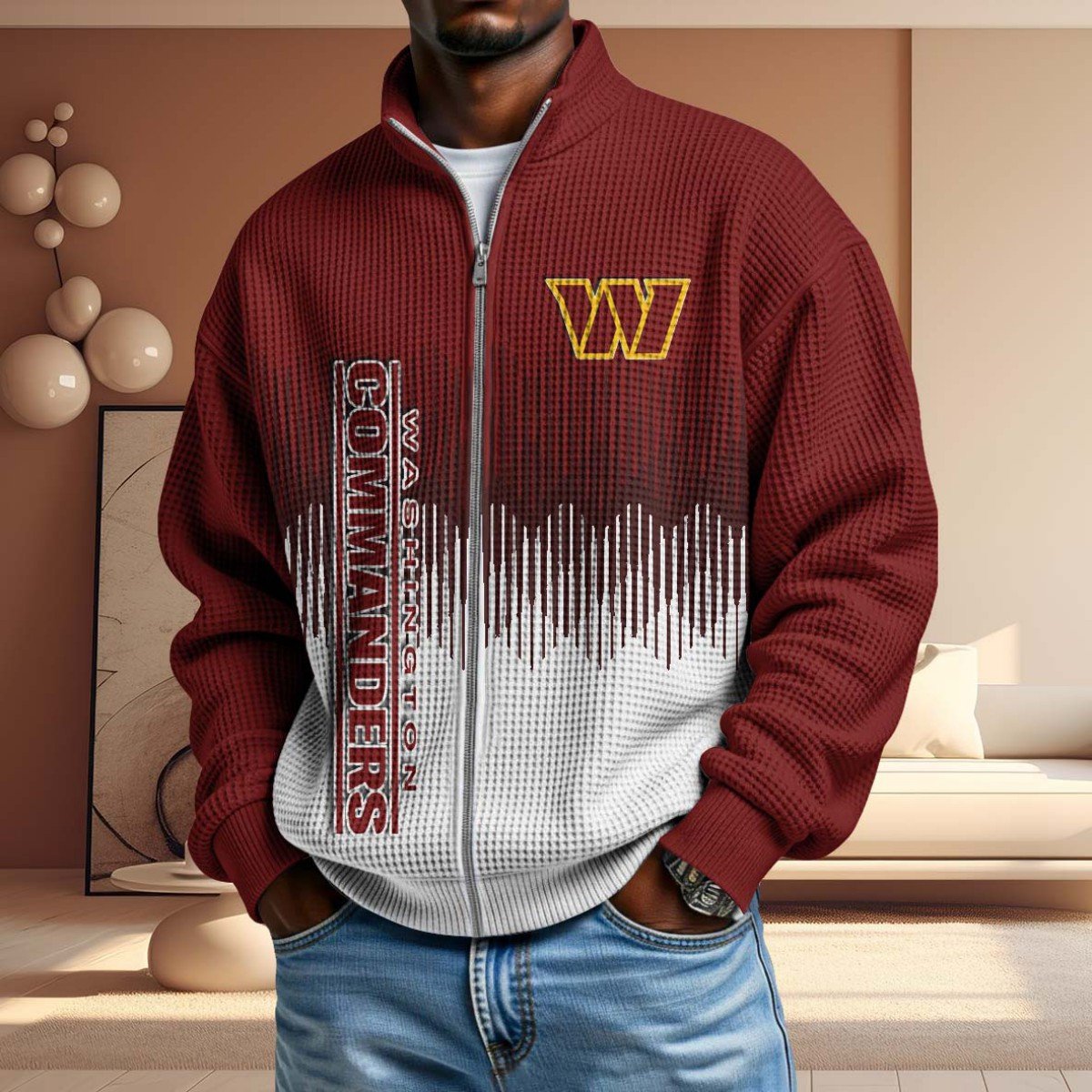 NFL x WAS BiColour Waffle Zipper Jacket HLP HLPHUONG