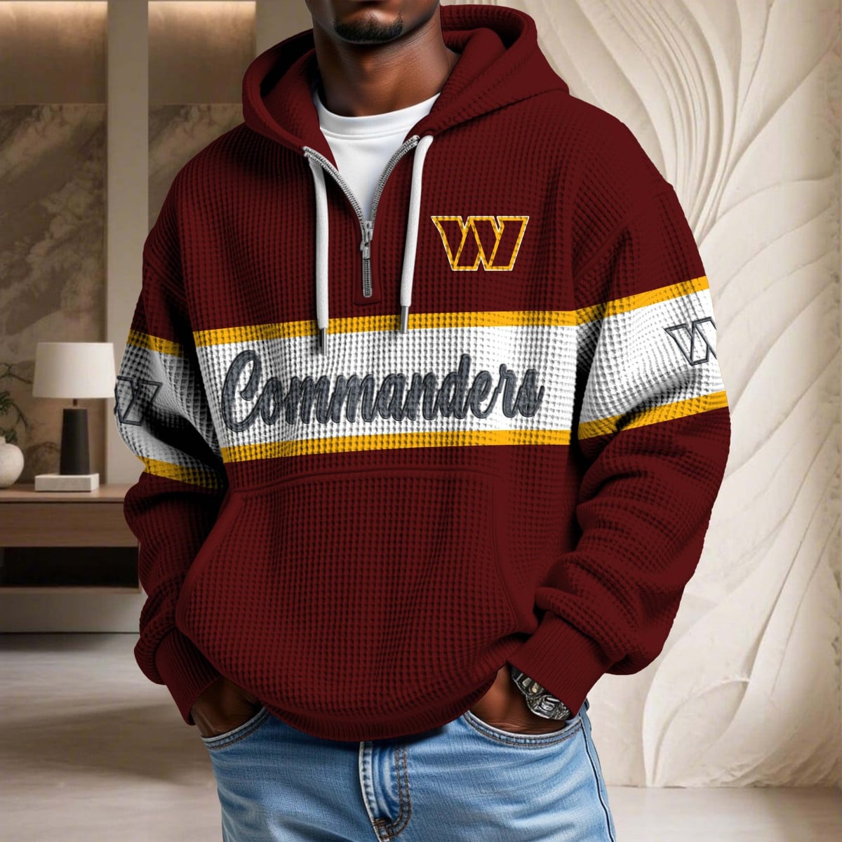 NFL x WAS Waffle Half Zip Hoodie HLP HLPHUONG