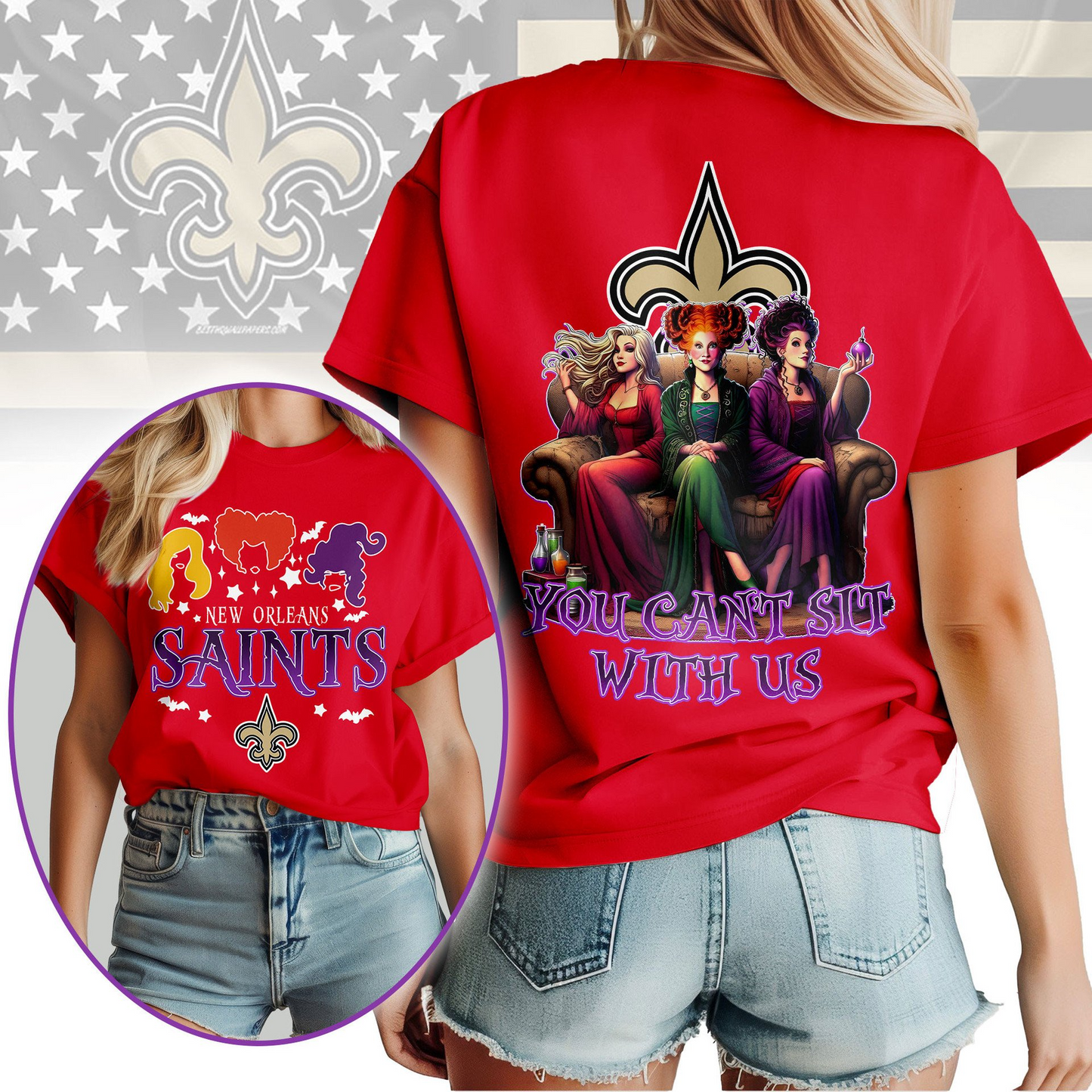 NOS Premium NFL You Can't Sit With Us 3D T-shirt DDT NTL