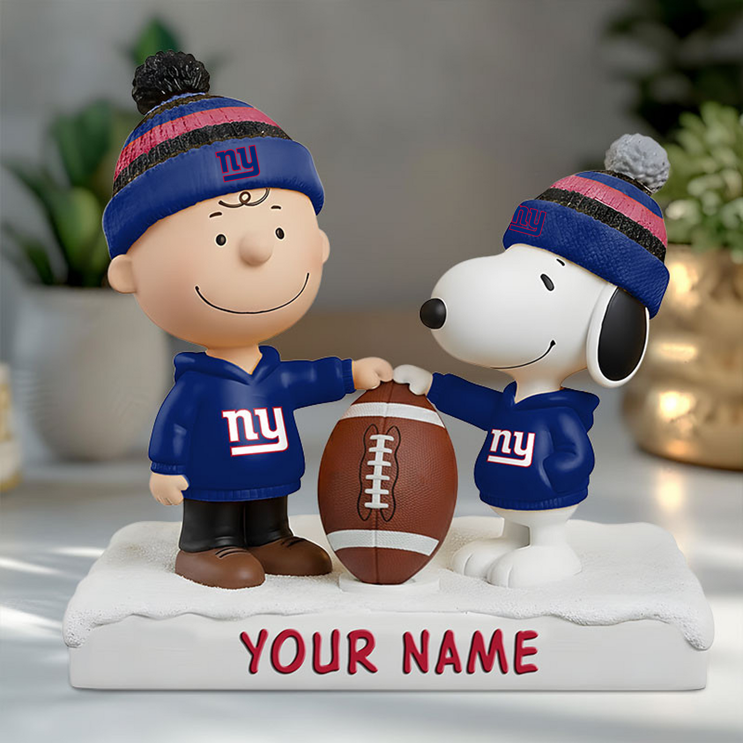 NYG X NFL And SnooPy Acrylic Block Plaque Custom Name Gifts NAK NHT