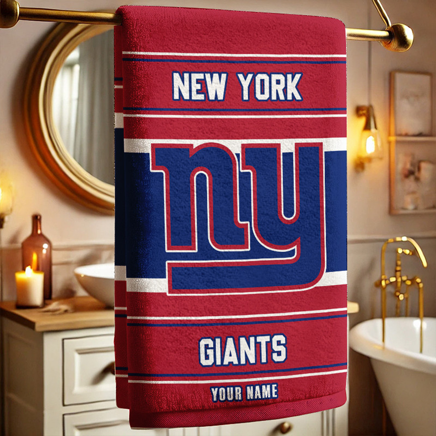 NYG X NFL New Bath Towel Custom Any Name Gifts NAK NHT