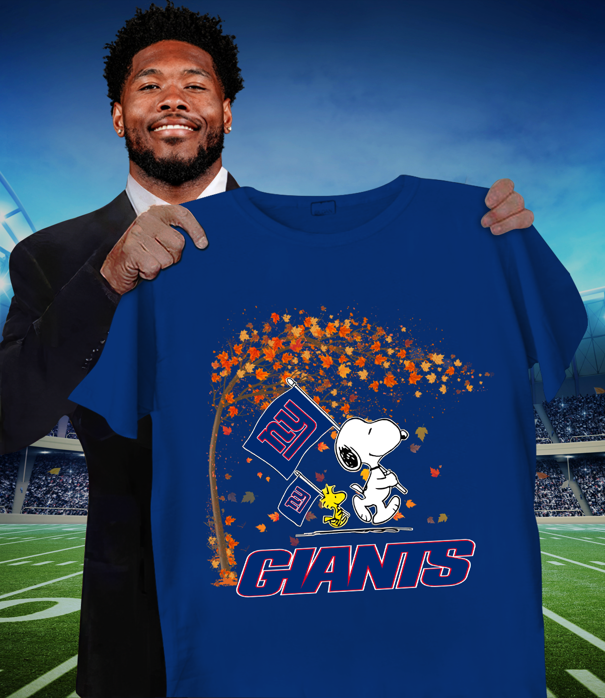 NYG x NFL Snoopy and Woodstock Happy Autumn 2D Shirt DatND ThuongNH