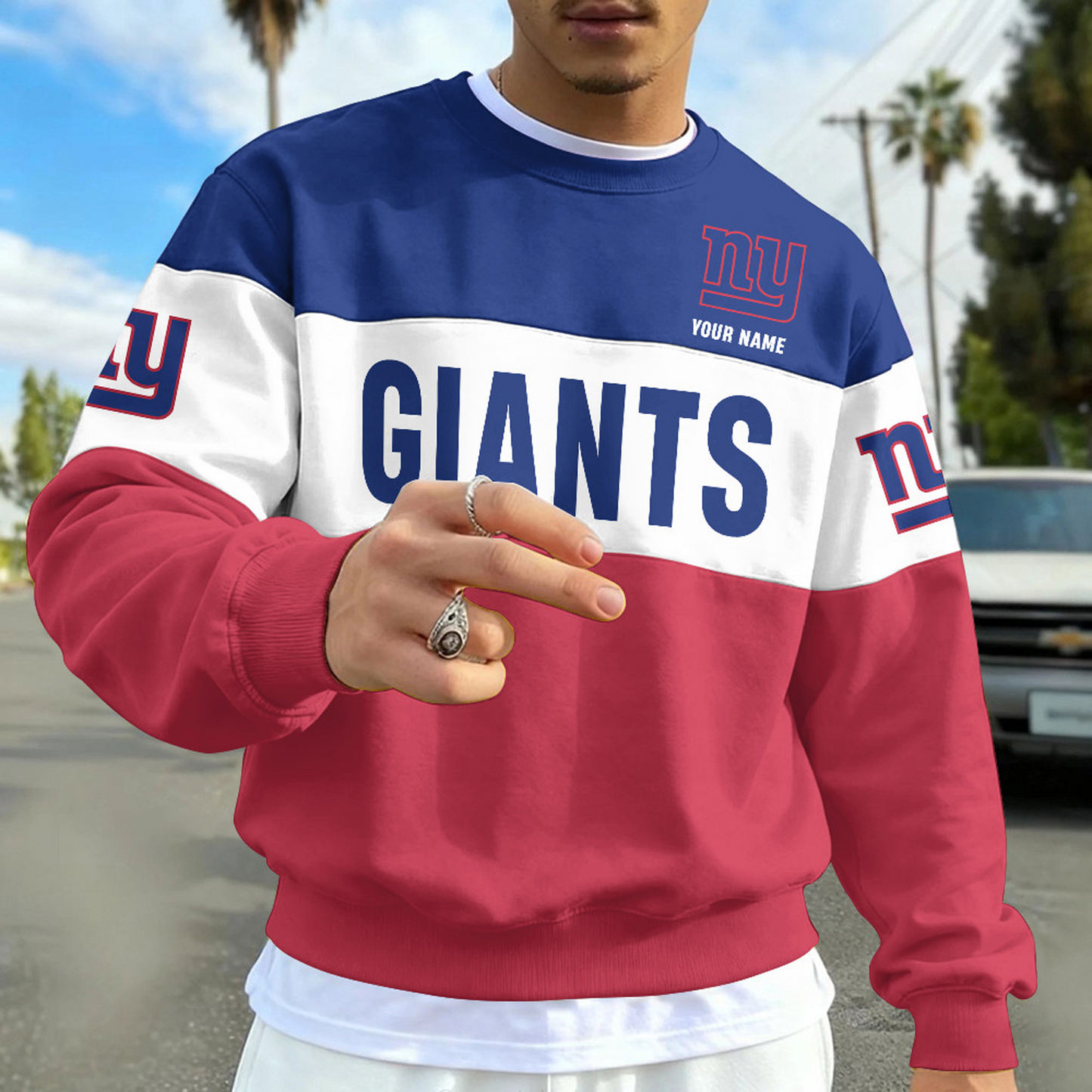 NYG X NFL Special NFL Long Sleeve Sweatshirt Custom Name Gift NAK NHT