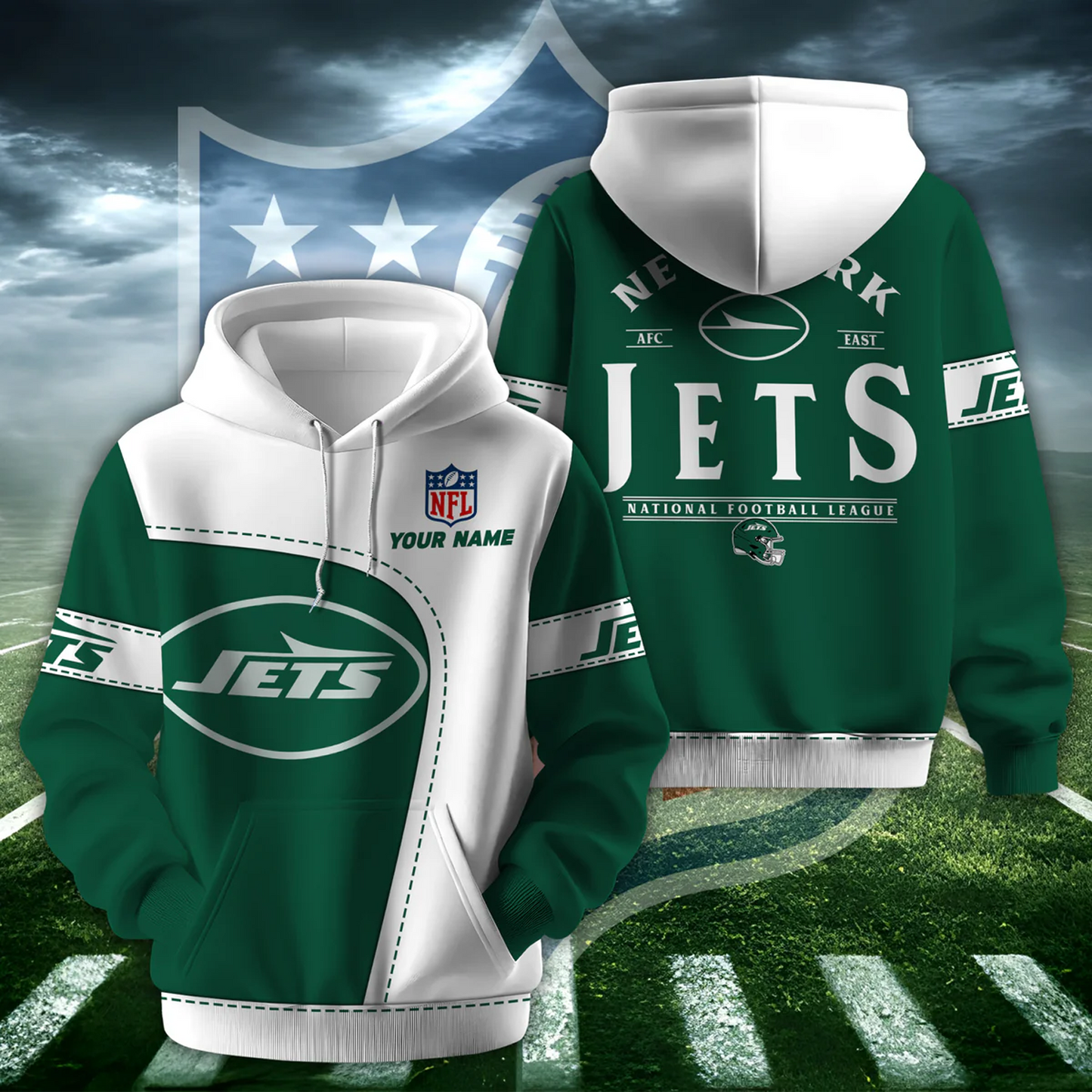 NYJ X NFL Classic Logo Limited Edition Hoodie And Cap NAK NHT