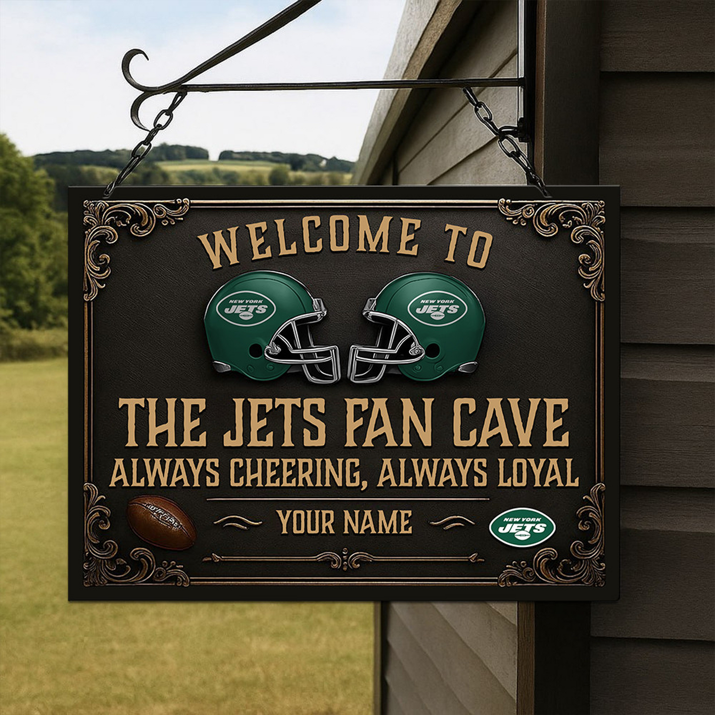 NYJ X NFL Special Metal Sign For Home Personalized Any Name Gift NAK NHT