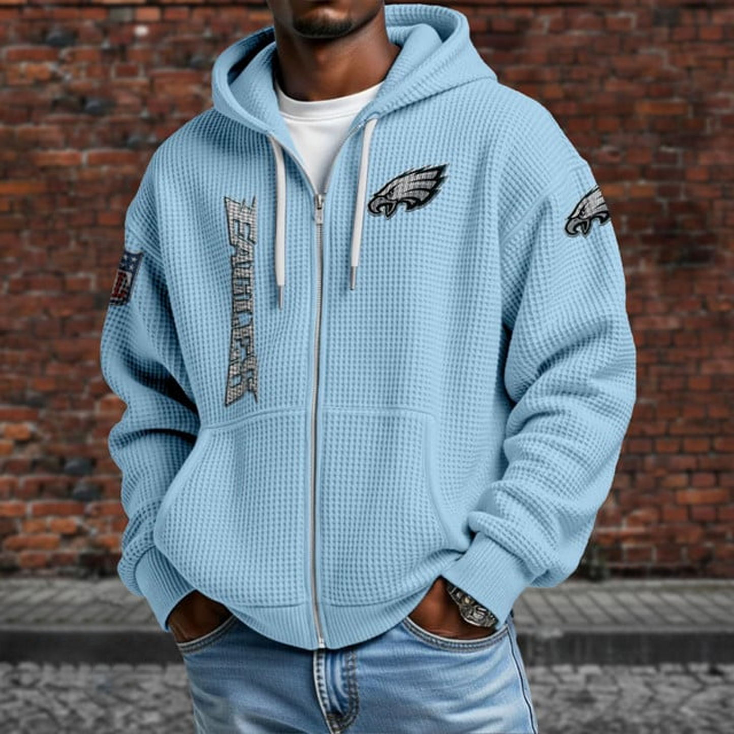 PHI X NFL Textured Lounge Zip-up Hoodie NAK NHT