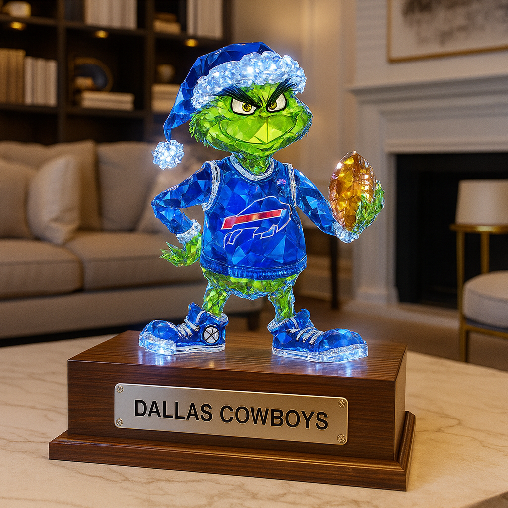 Premium NFL BUF X Crystal Style Desktop Ornament NDT NHM