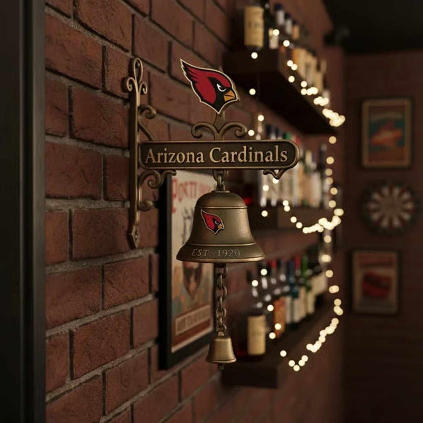 Premium NFL ARI Retro Wall-Mounted Metal Doorbell V1 NMD NHM