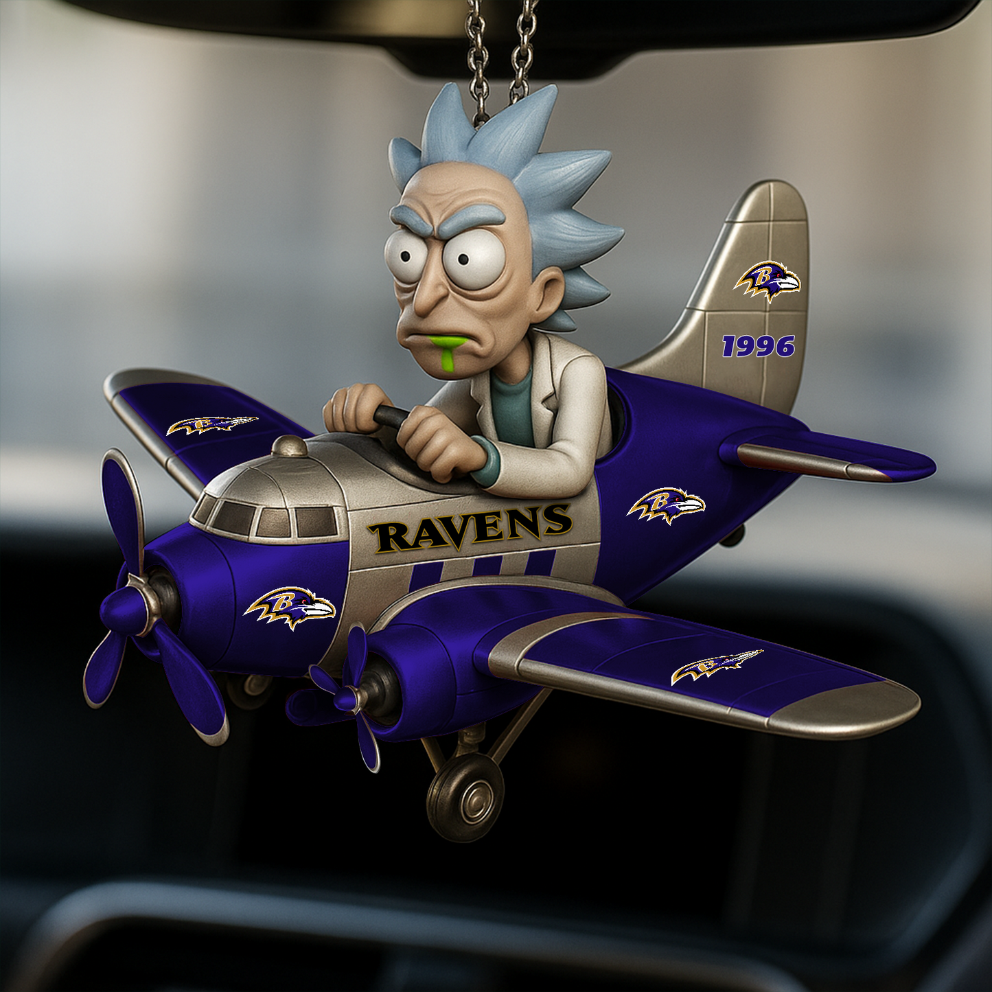 Premium NFL BAL x RIC Car Ornament V1 DATND TANTD