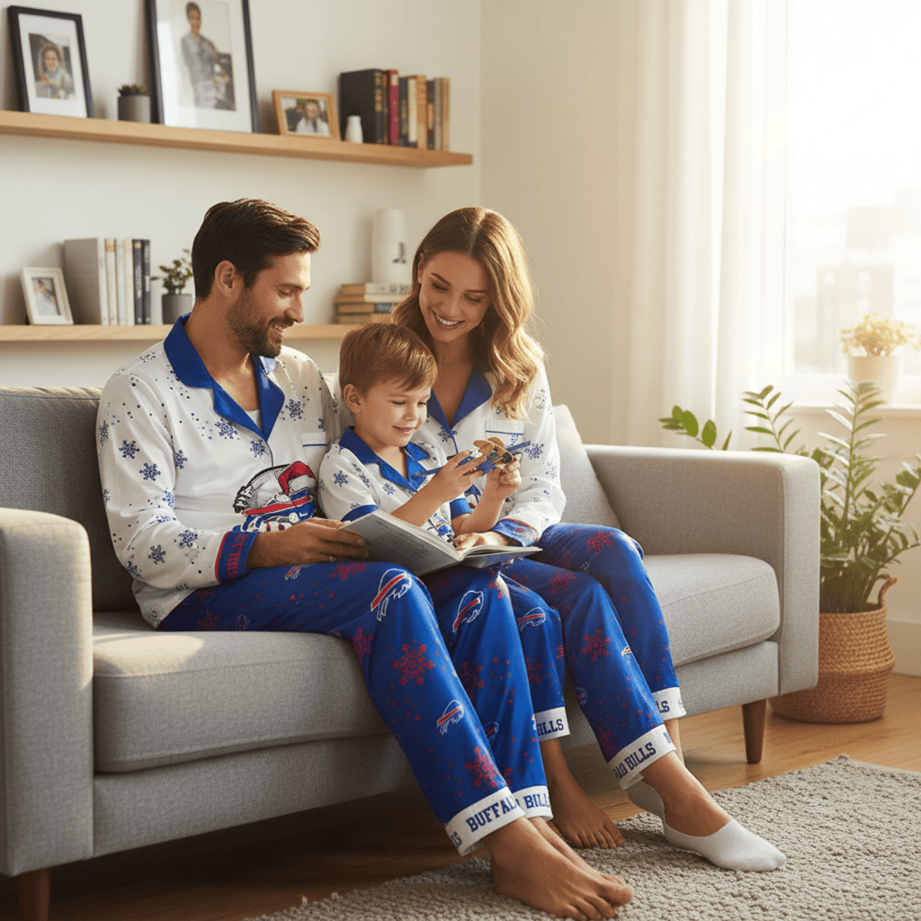 Premium NFL BUF Christmas Pajamas V1 NMD TTV