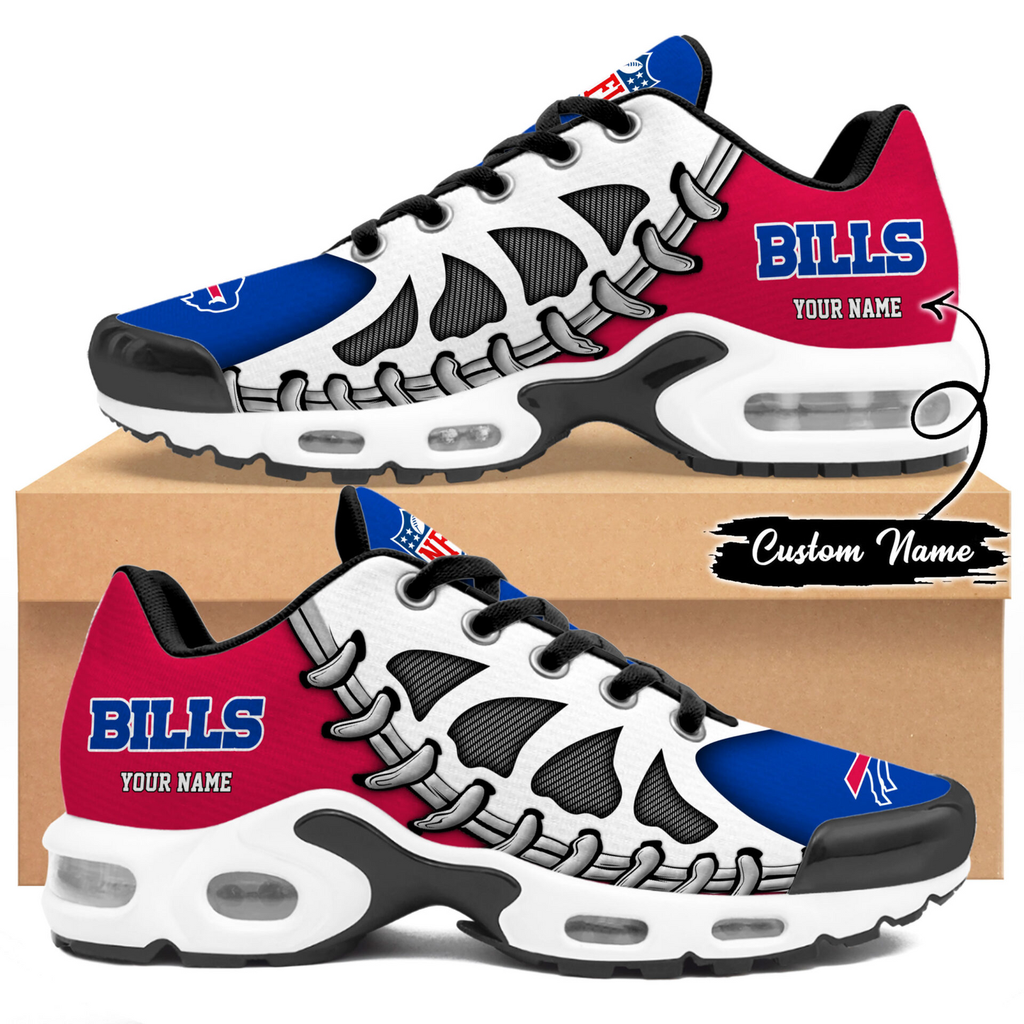 Premium NFL BUF Spine Rush Air Max Sneaker V4 NMD TTV