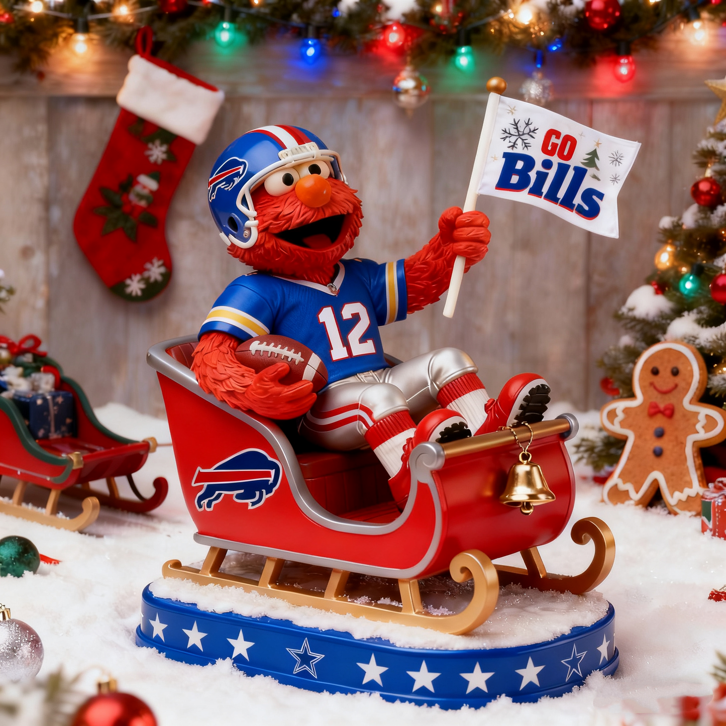 Premium NFL BUF x Elmo Christmas Arcylic Plaque V1 NMD 261125 TTV
