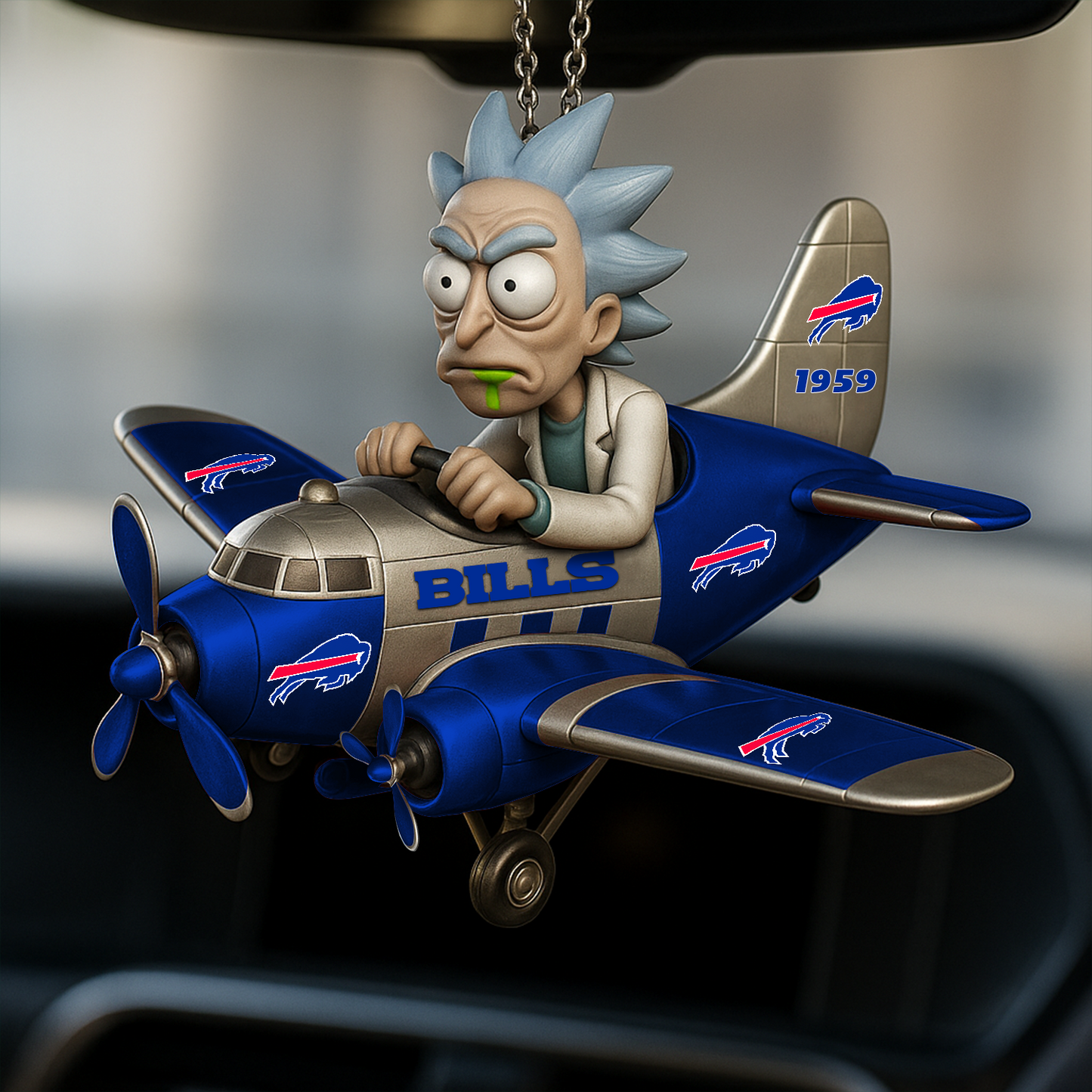 Premium NFL BUF x RIC Car Ornament V1 DATND TANTD