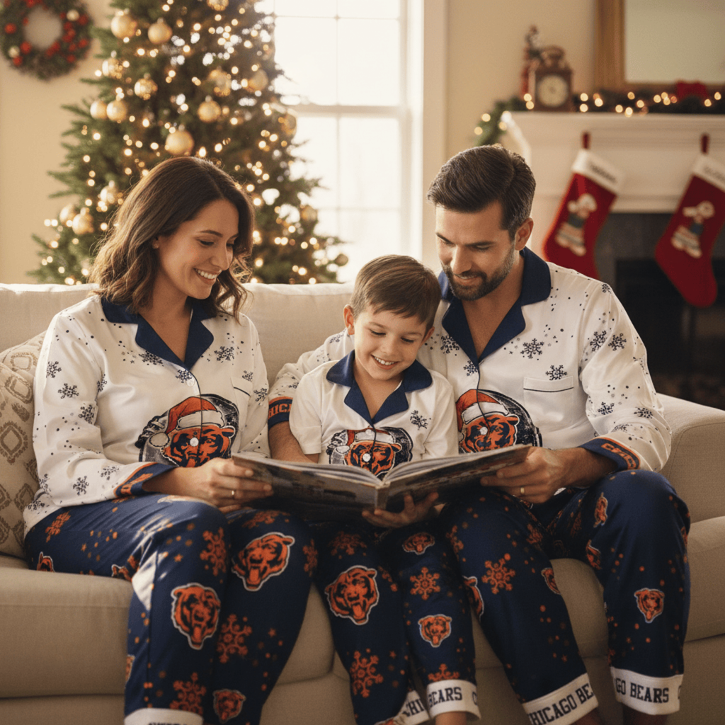 Premium NFL CHI Christmas Pajamas V1 NMD TTV