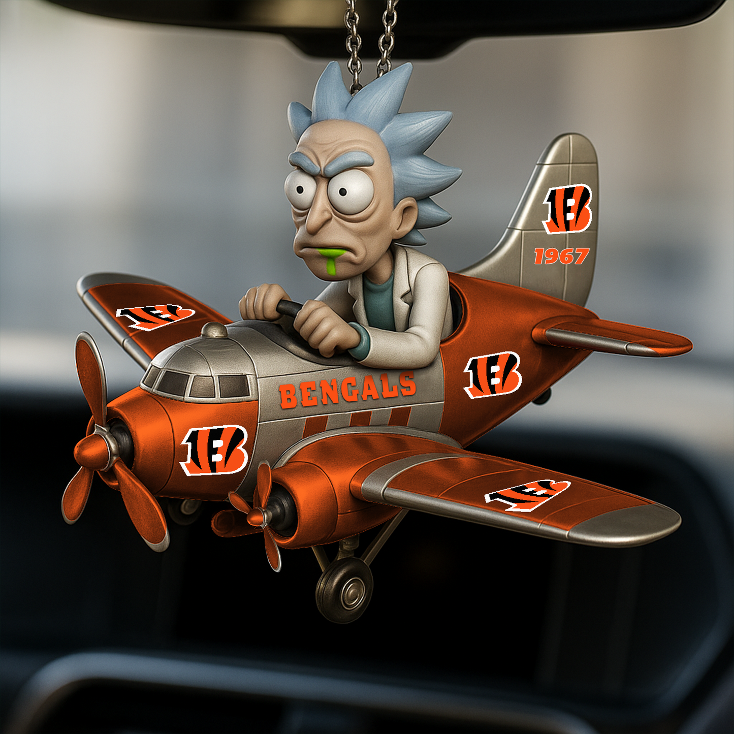 Premium NFL CIN x RIC Car Ornament V1 DATND TANTD