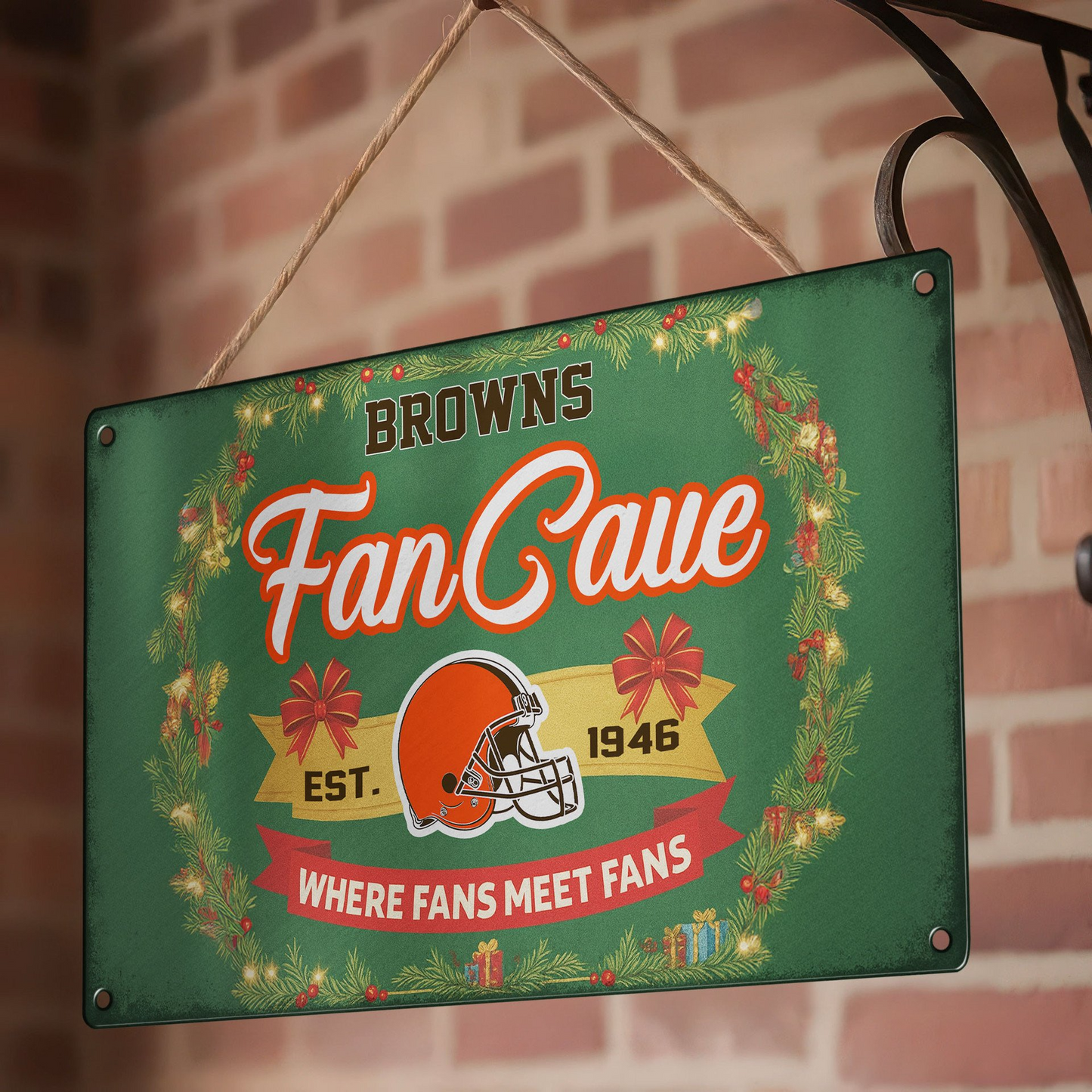 Premium NFL CLE Cave Metal Sign V2 NMD TTV