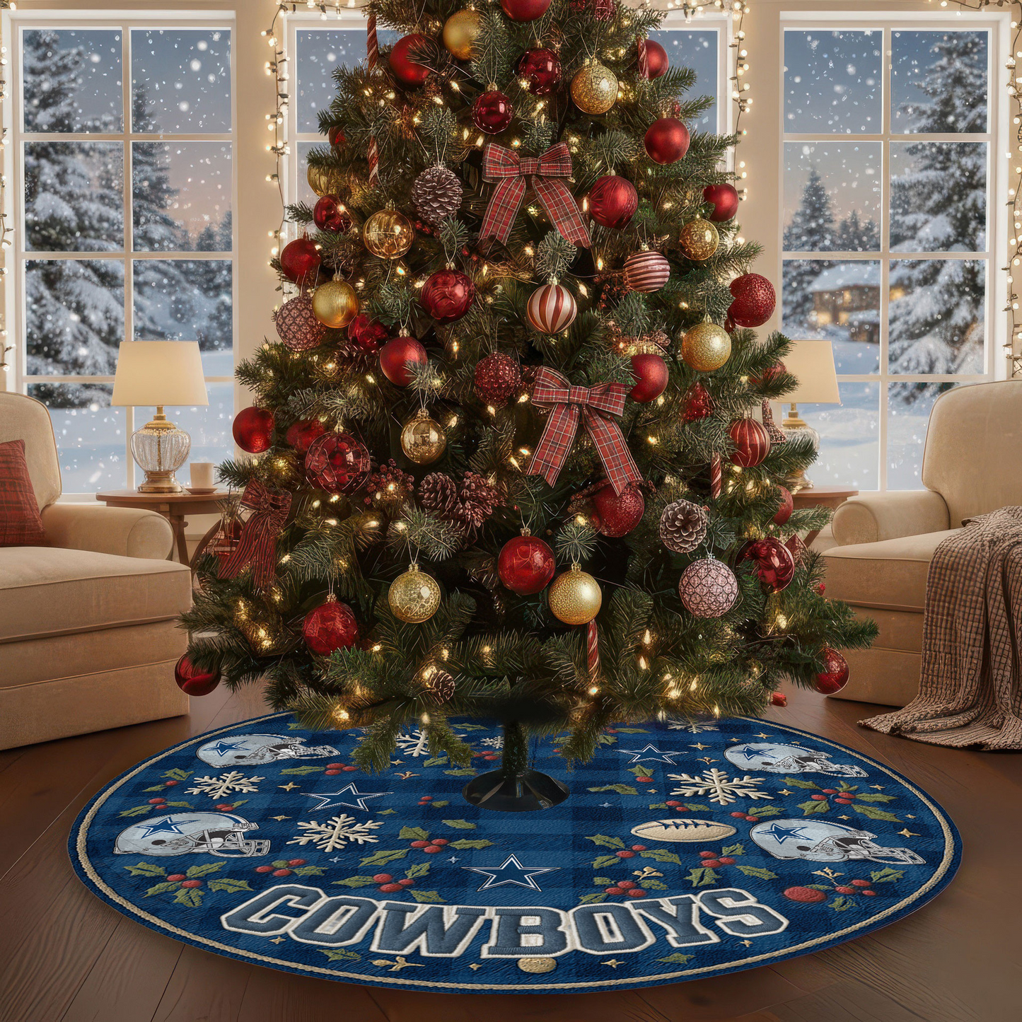 Premium NFL DAL Christmas Tree Skirt V1 NMD TTV