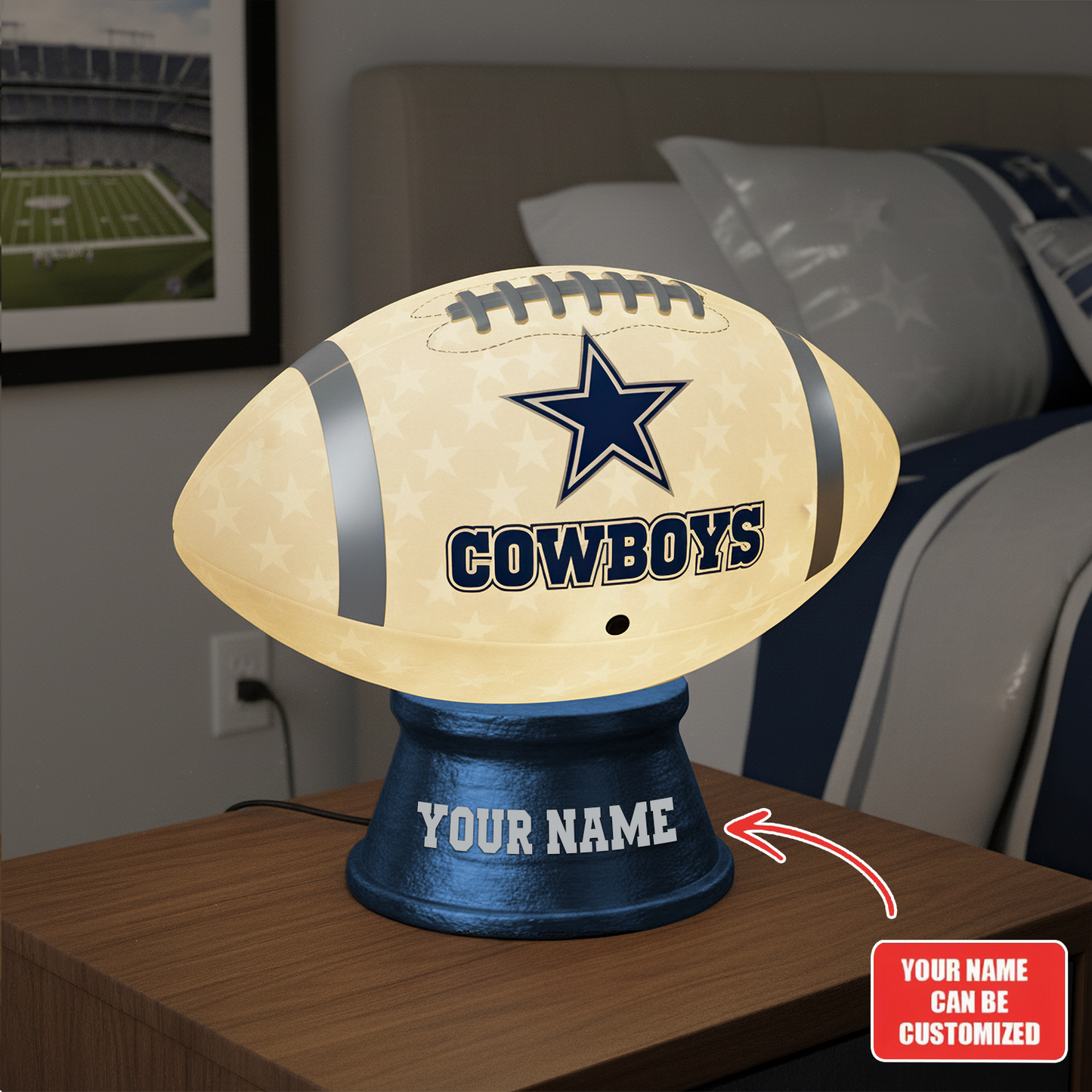 Premium NFL DAL Football Night Light Custom Name V2 NMD TTV