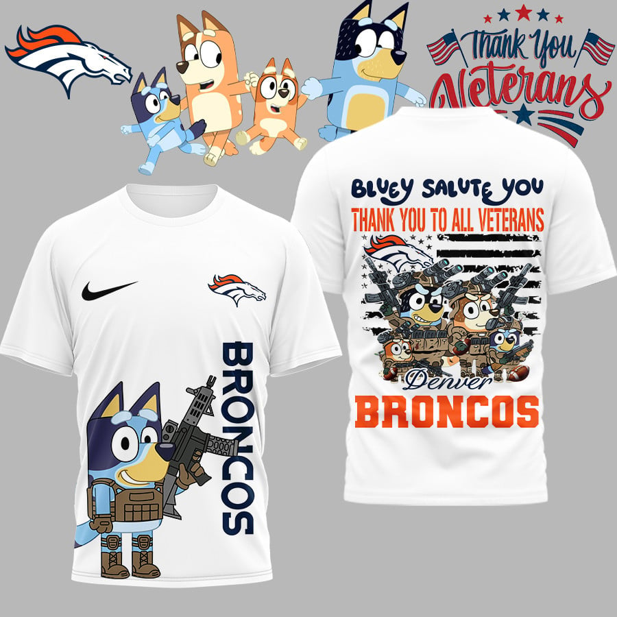 Premium NFL DEN Bluey Salute Veterans T-shirt V2 NMD TTV