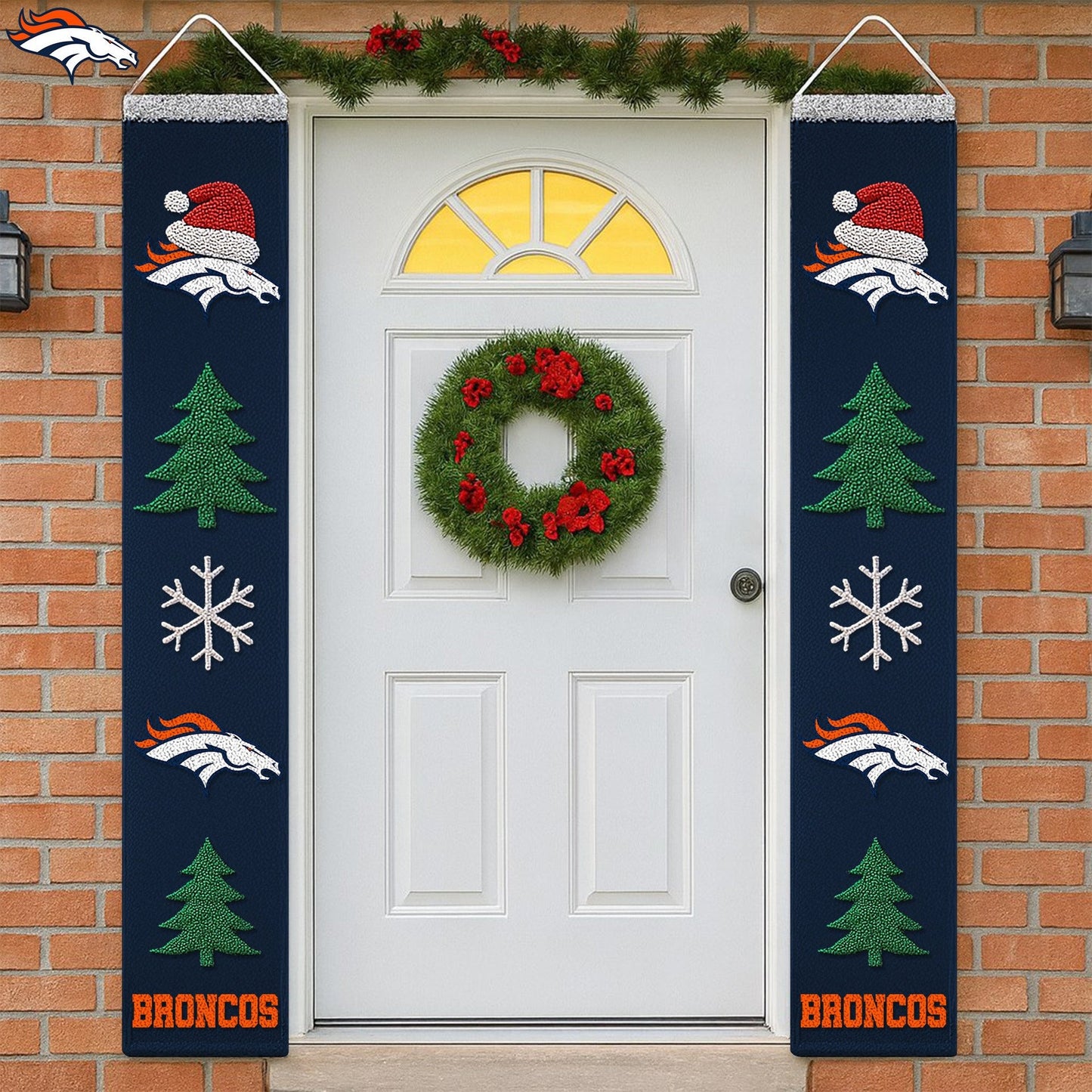 Premium NFL DEN Christmas Merry Christmas Porch Sign V1 NMD NHM