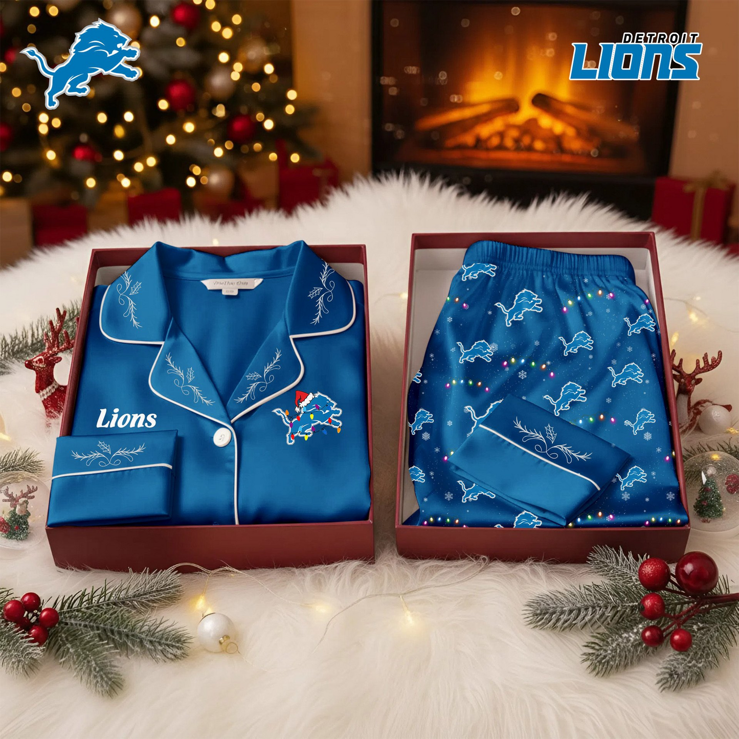 Premium NFL DET Christmas Pajasma V2 NMD TTV