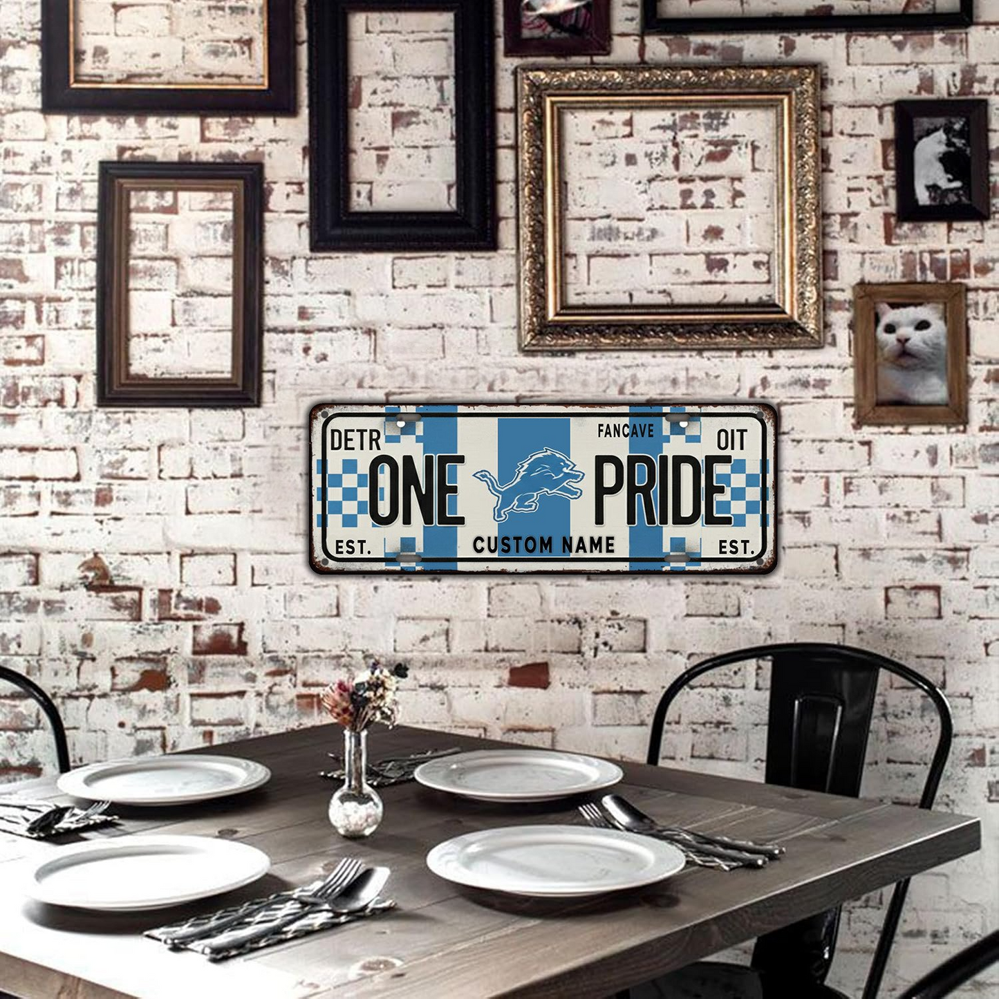 Premium NFL DET Metal Vintage Wall Sign V1 NMD25 TTV