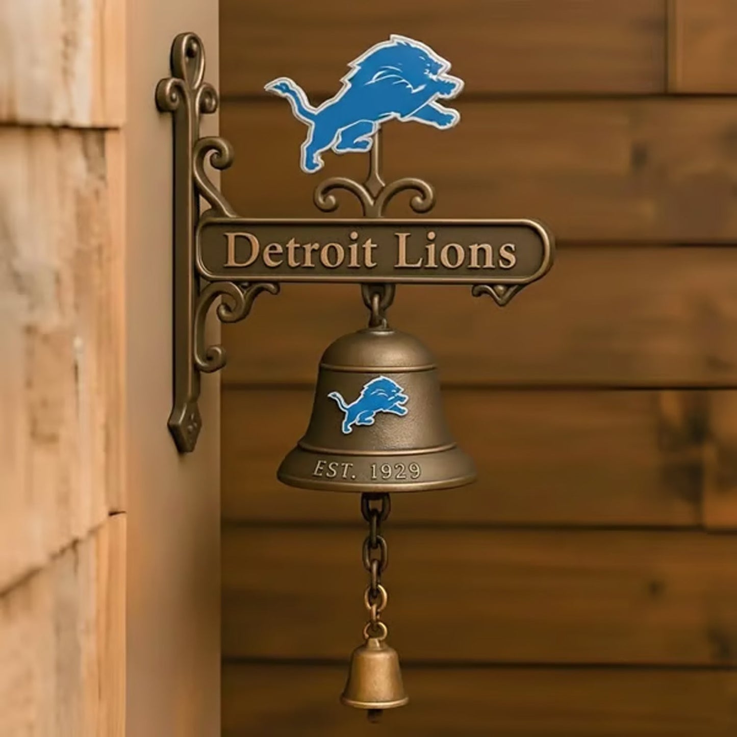 Premium NFL DET Retro Wall-Mounted Metal Doorbell V1 NMD NHM