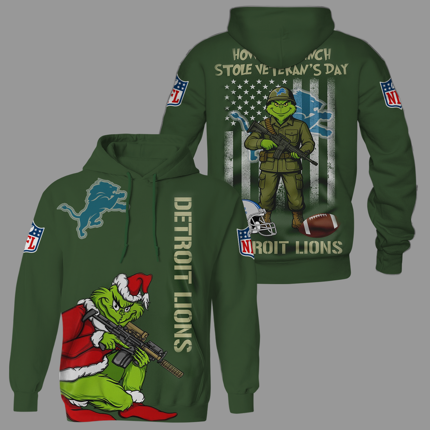 Premium NFL DET The Grinch Salute Veterans Shirt V1 NMD 311025 TTV
