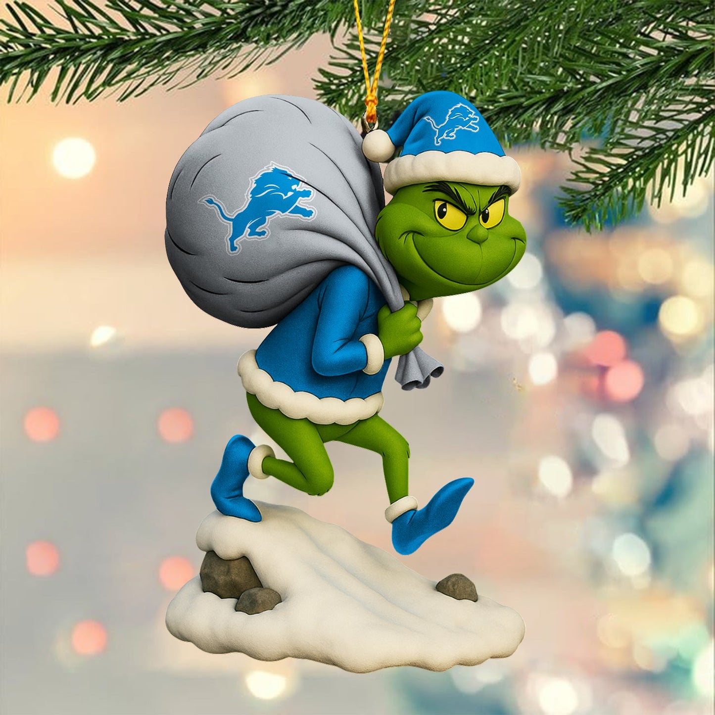 Premium NFL DET x GR Christmas Tree Ornament V2 NMD NHM