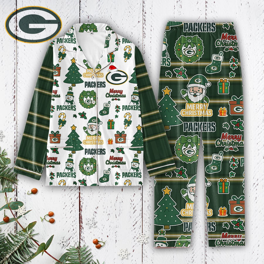 Premium NFL GB Plaid Button Pajamas Set V1 NMD 291025 TTV