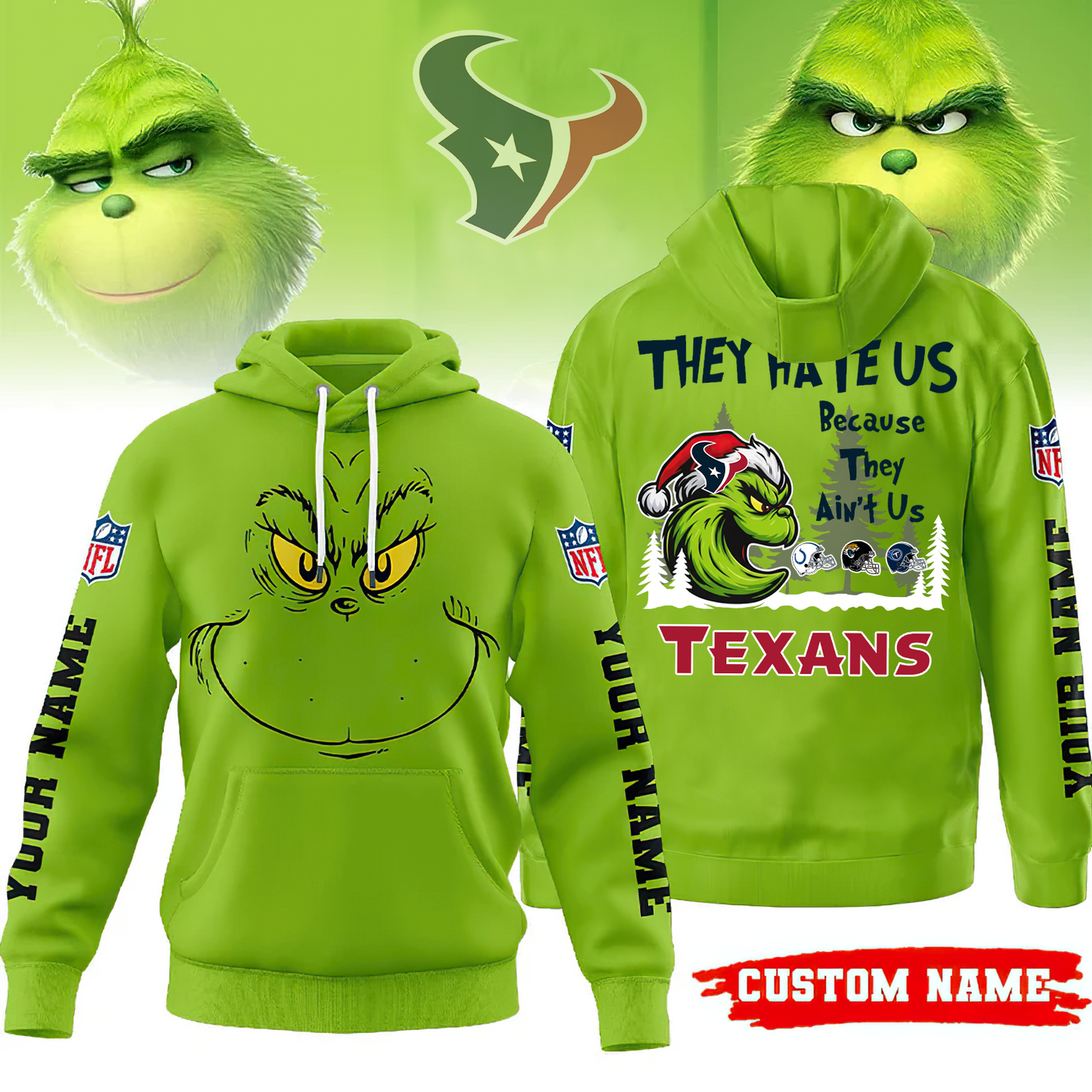 Premium NFL HOU x The Grinch Hoodie V2 NMD TTV